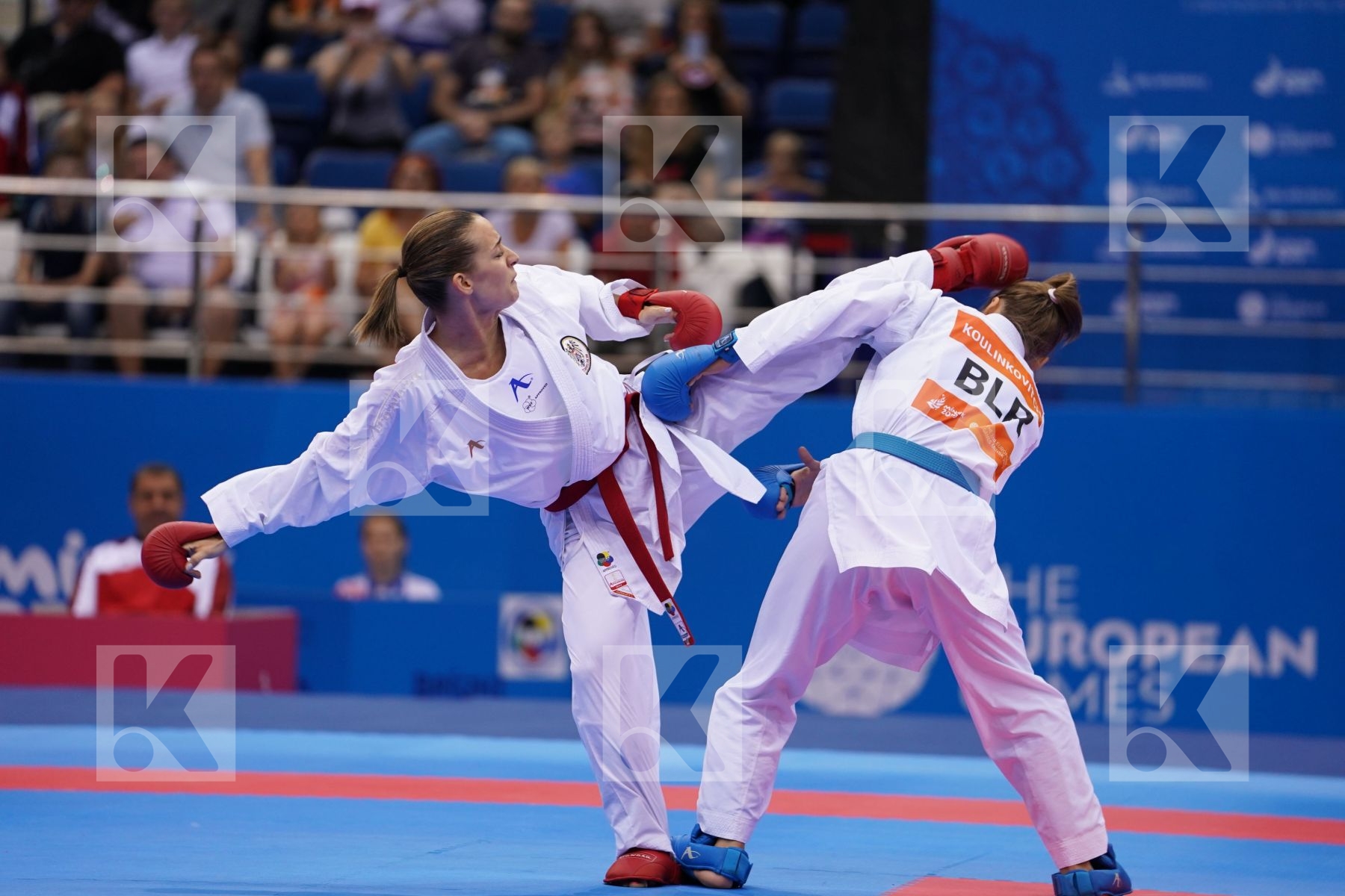 PLANK BETTINA (AUSTRIA) Vs KOULINKOVITCH MARIYA (BELARUS) in Senior Kumite -50 Kg - semi-final Bout