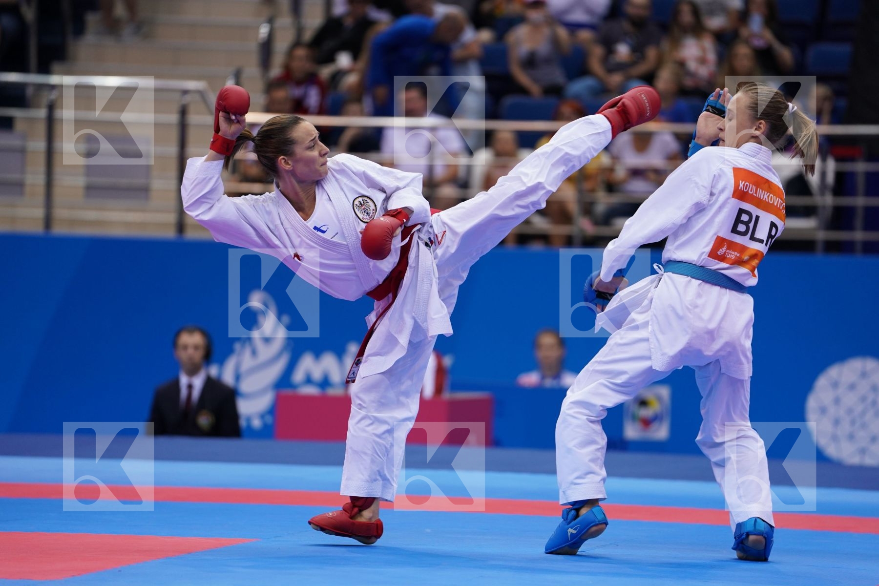 PLANK BETTINA (AUSTRIA) Vs KOULINKOVITCH MARIYA (BELARUS) in Senior Kumite -50 Kg - semi-final Bout
