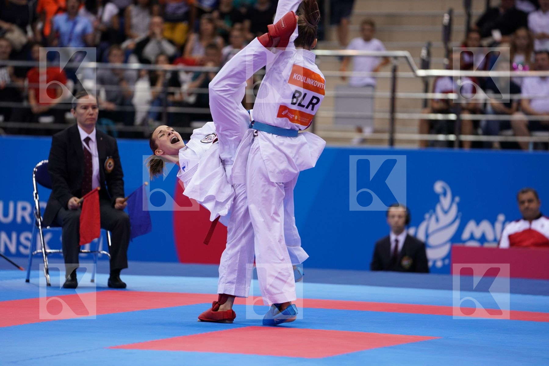 PLANK BETTINA (AUSTRIA) Vs KOULINKOVITCH MARIYA (BELARUS) in Senior Kumite -50 Kg - semi-final Bout