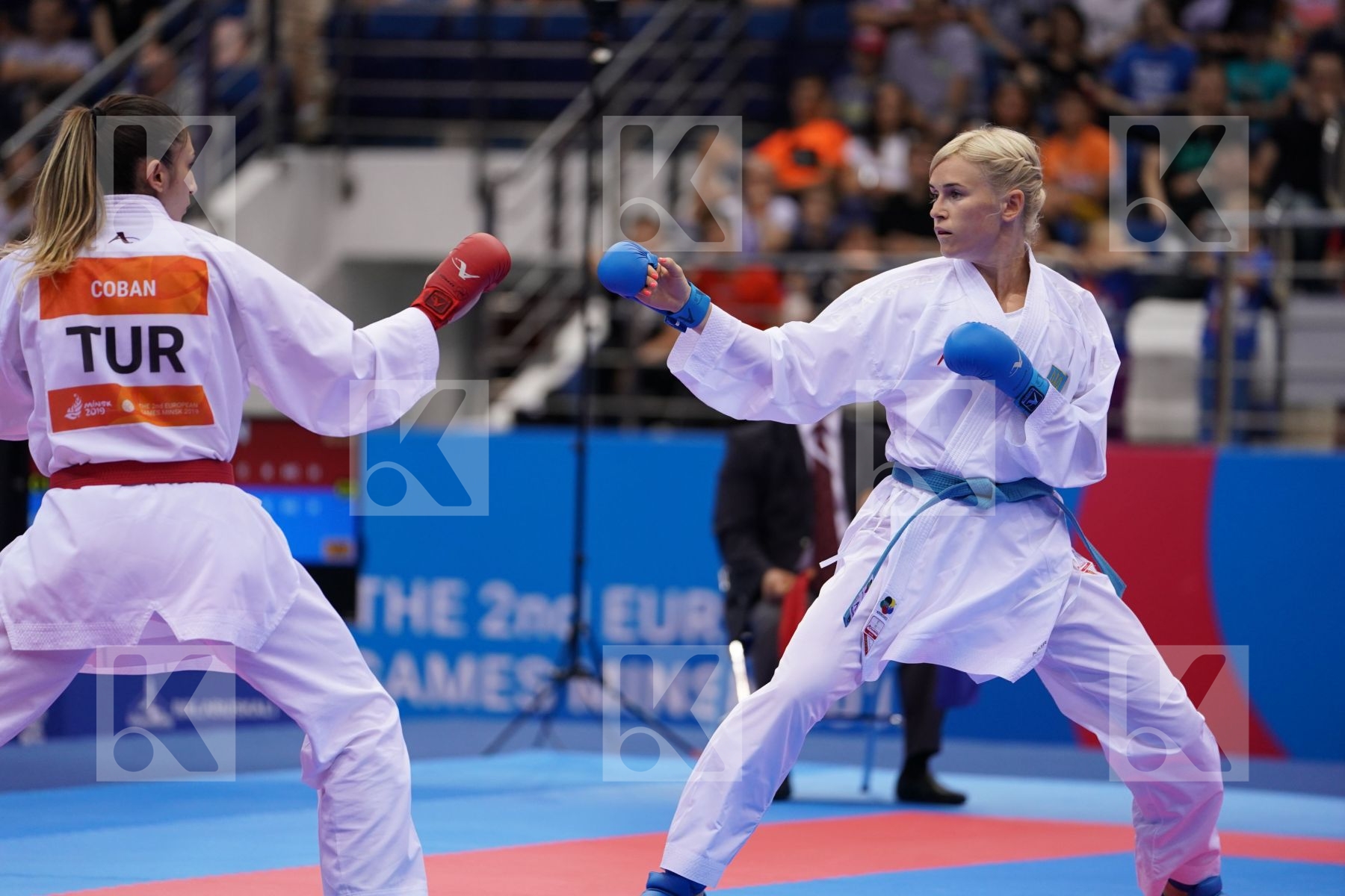 COBAN MERVE (TURKEY) Vs SEROGINA ANITA (UKRAINE) in Senior Kumite -61 Kg - semi-final Bout