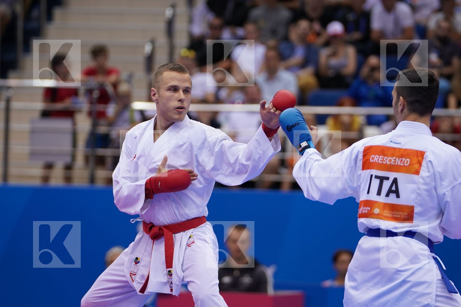 KALNINS KALVIS (LATVIA) Vs CRESCENZO ANGELO (ITALY) in Senior Kumite -60 Kg - semi-final Bout