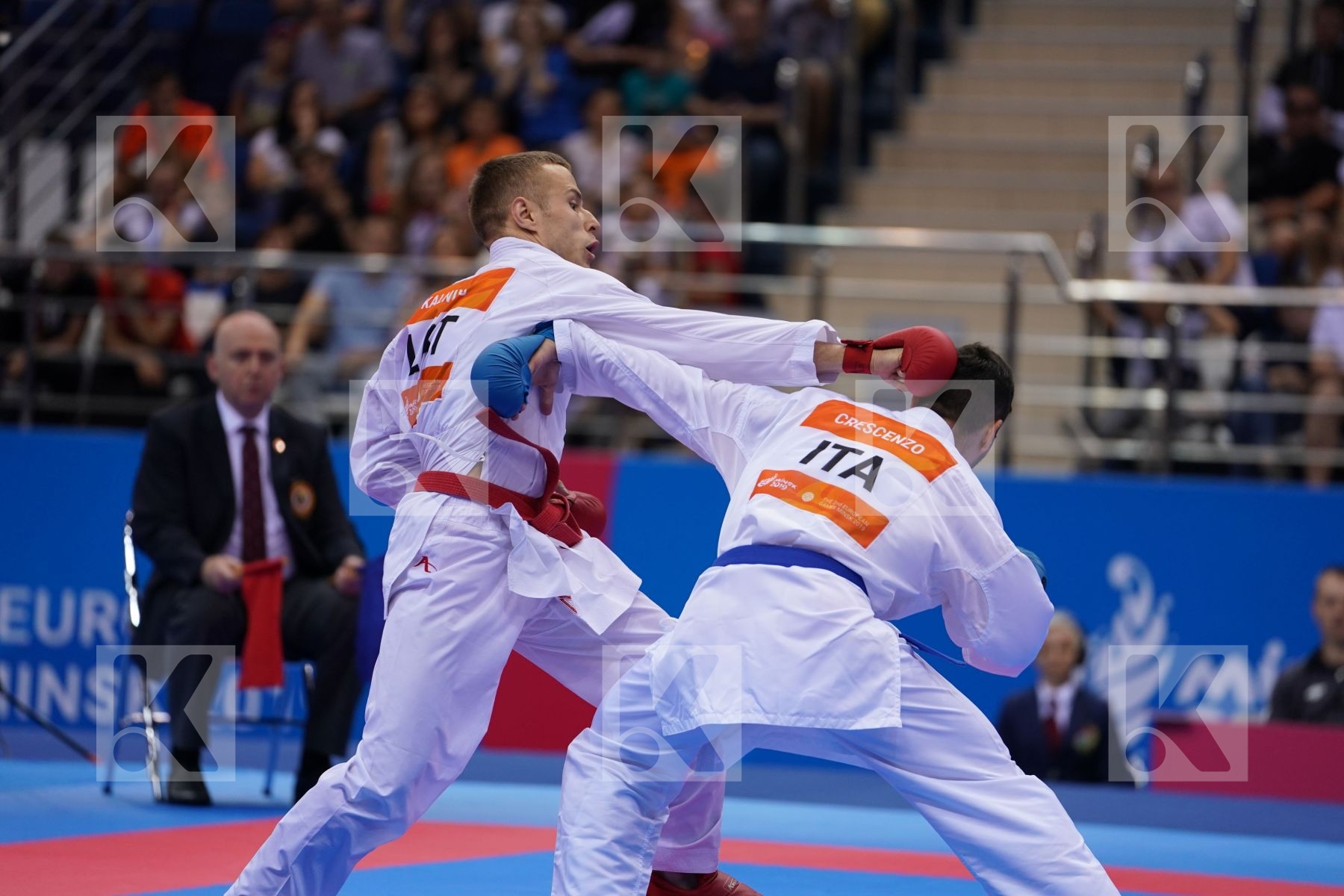 KALNINS KALVIS (LATVIA) Vs CRESCENZO ANGELO (ITALY) in Senior Kumite -60 Kg - semi-final Bout