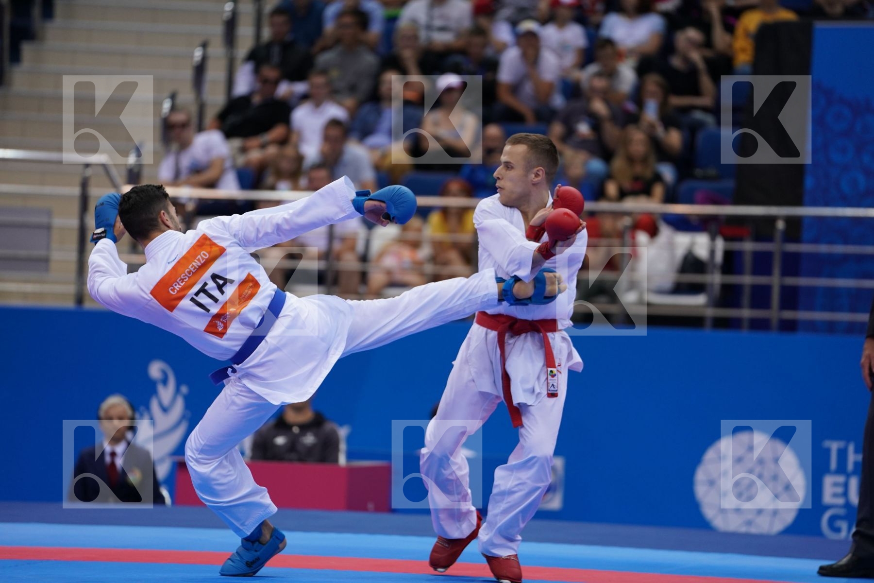 KALNINS KALVIS (LATVIA) Vs CRESCENZO ANGELO (ITALY) in Senior Kumite -60 Kg - semi-final Bout