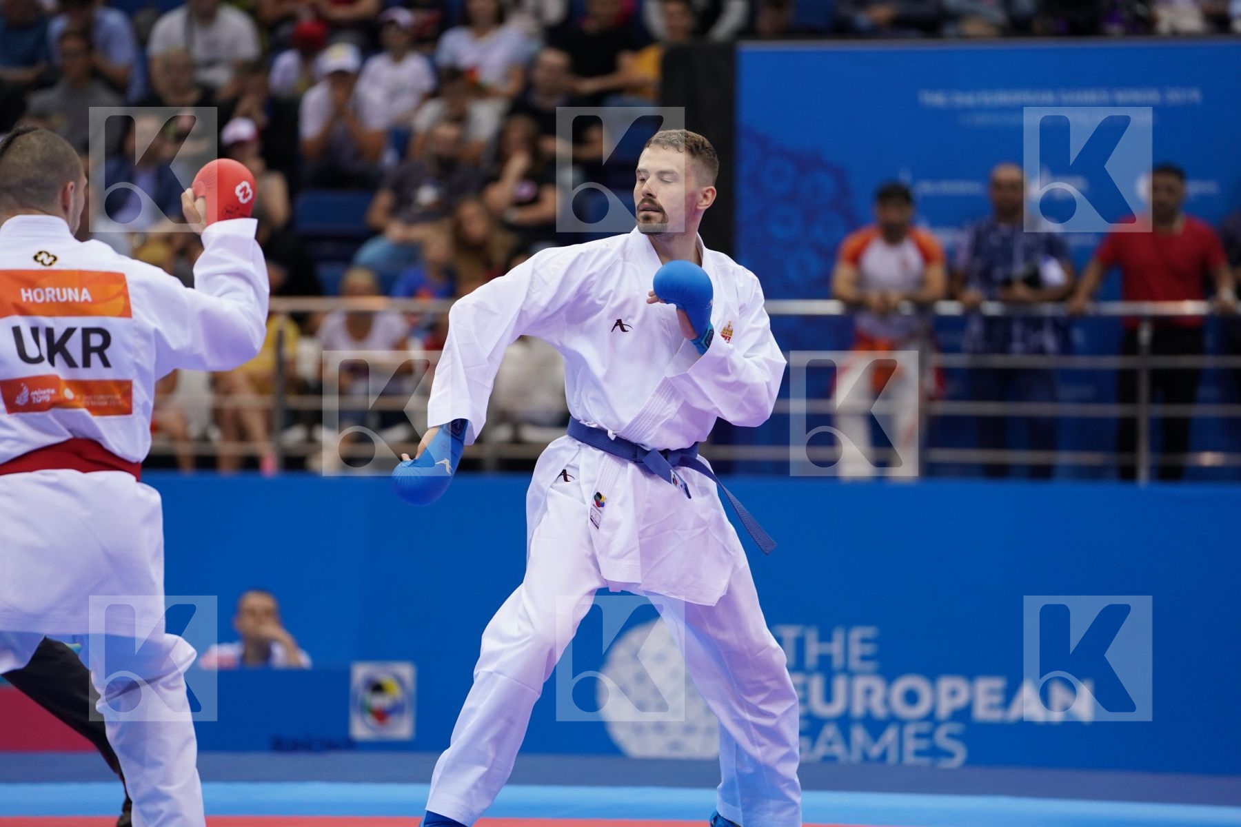 HORUNA STANISLAV (UKRAINE) Vs HARSPATAKI GABOR (HUNGARY) in Senior Kumite -75 Kg - semi-final Bout