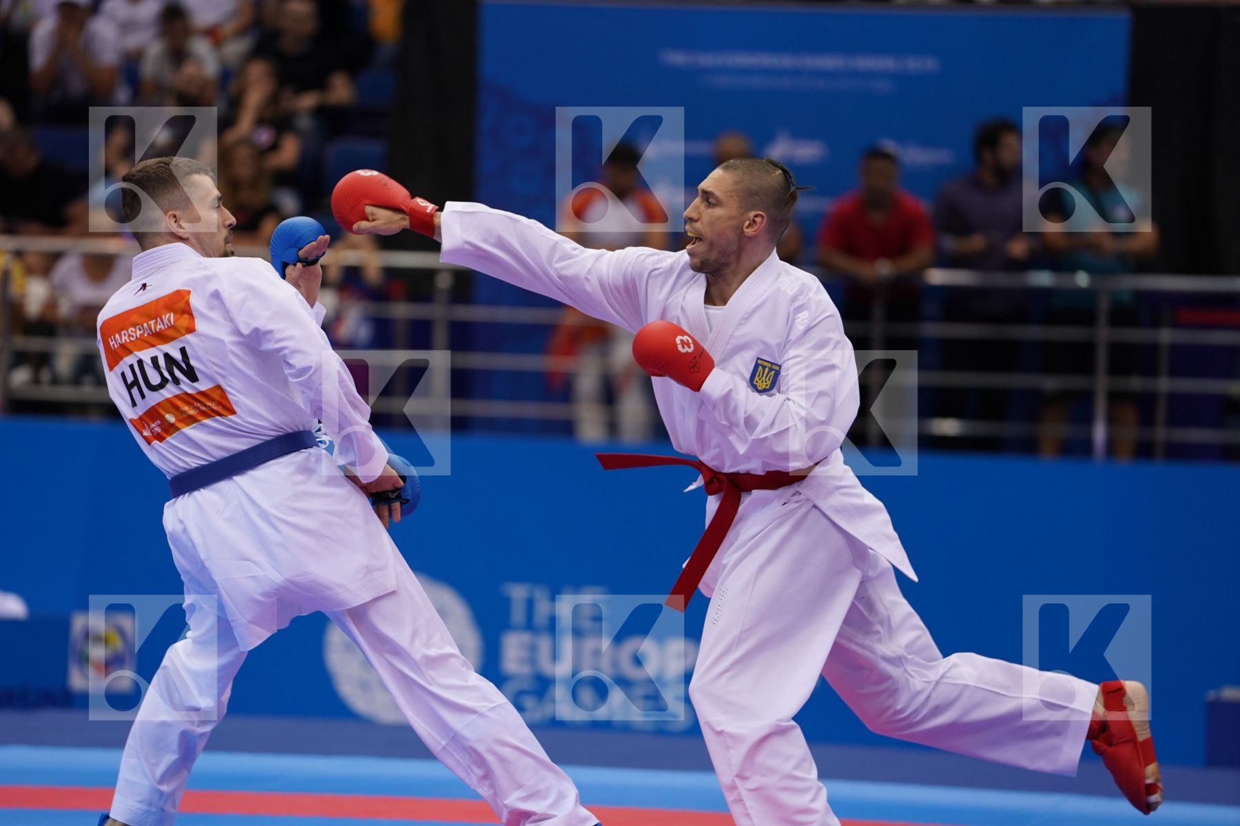 HORUNA STANISLAV (UKRAINE) Vs HARSPATAKI GABOR (HUNGARY) in Senior Kumite -75 Kg - semi-final Bout