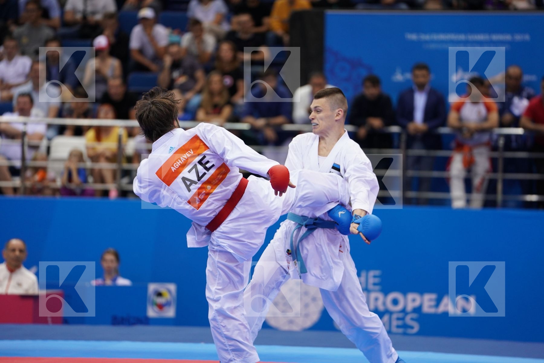 AGHAYEV RAFAEL (AZERBAIJAN) Vs ARTAMONOV PAVEL (ESTONIA) in Senior Kumite -75 Kg - semi-final Bout