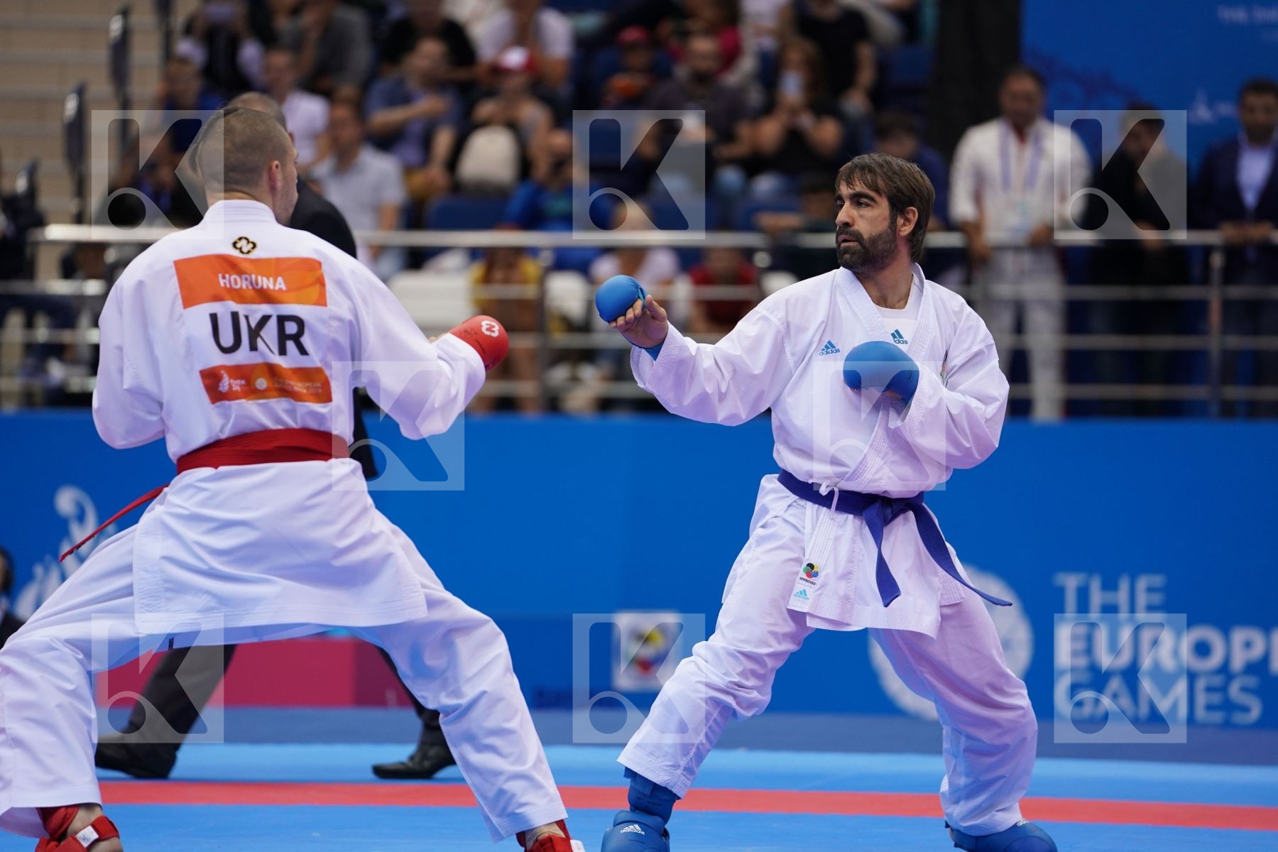 HORUNA STANISLAV (UKRAINE) Vs AGHAYEV RAFAEL (AZERBAIJAN) in Senior Kumite -75 Kg - Final Bout