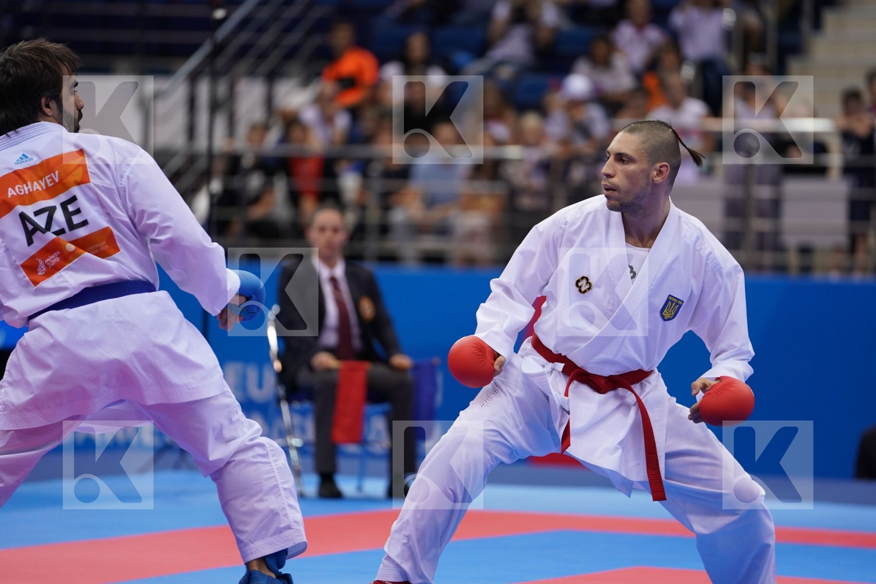HORUNA STANISLAV (UKRAINE) Vs AGHAYEV RAFAEL (AZERBAIJAN) in Senior Kumite -75 Kg - Final Bout