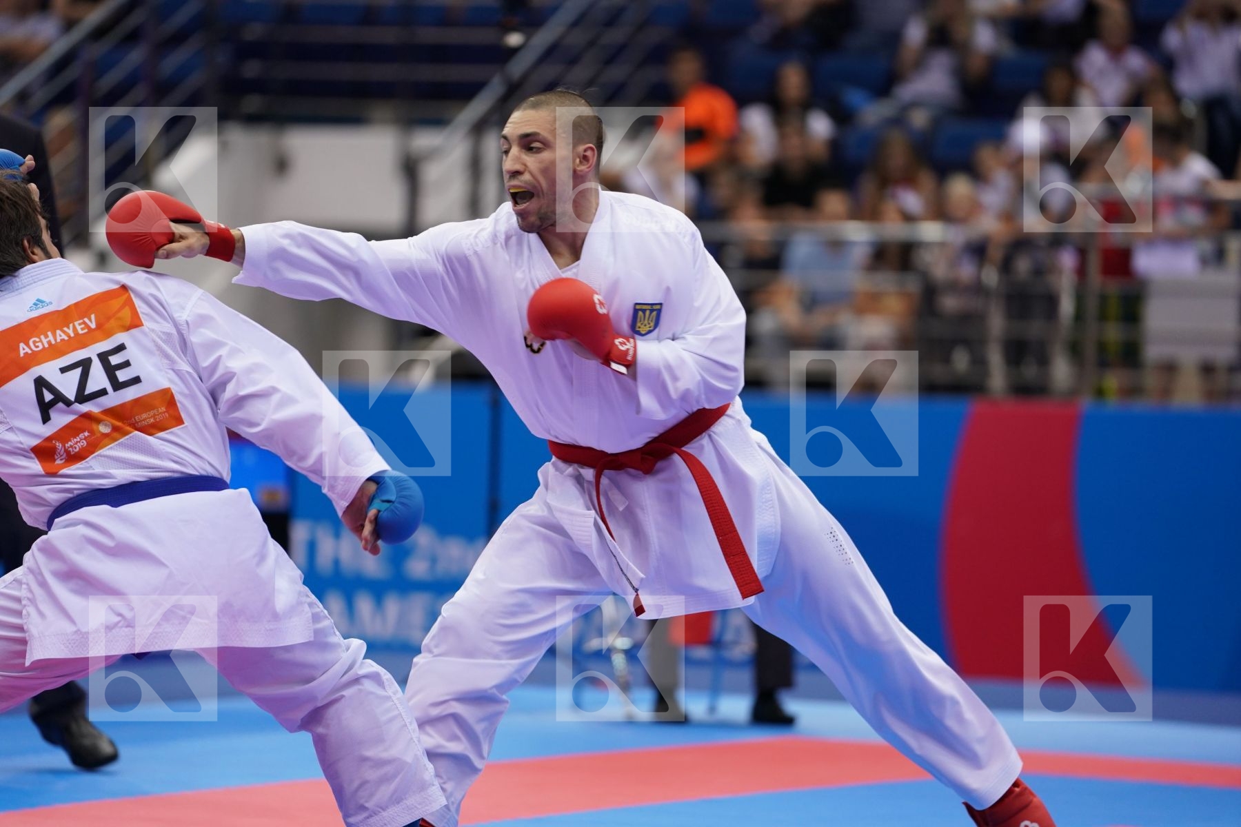 HORUNA STANISLAV (UKRAINE) Vs AGHAYEV RAFAEL (AZERBAIJAN) in Senior Kumite -75 Kg - Final Bout
