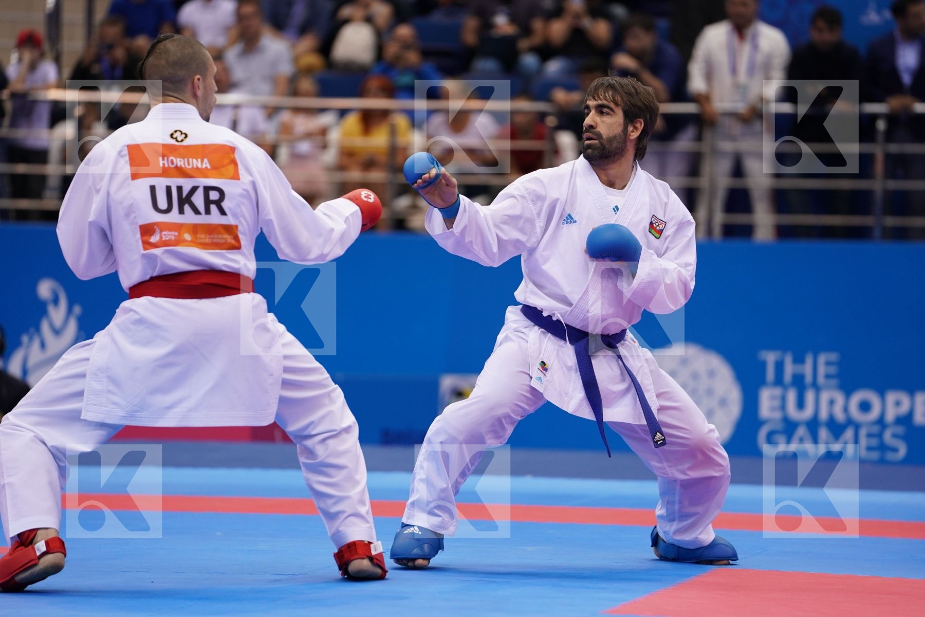 HORUNA STANISLAV (UKRAINE) Vs AGHAYEV RAFAEL (AZERBAIJAN) in Senior Kumite -75 Kg - Final Bout