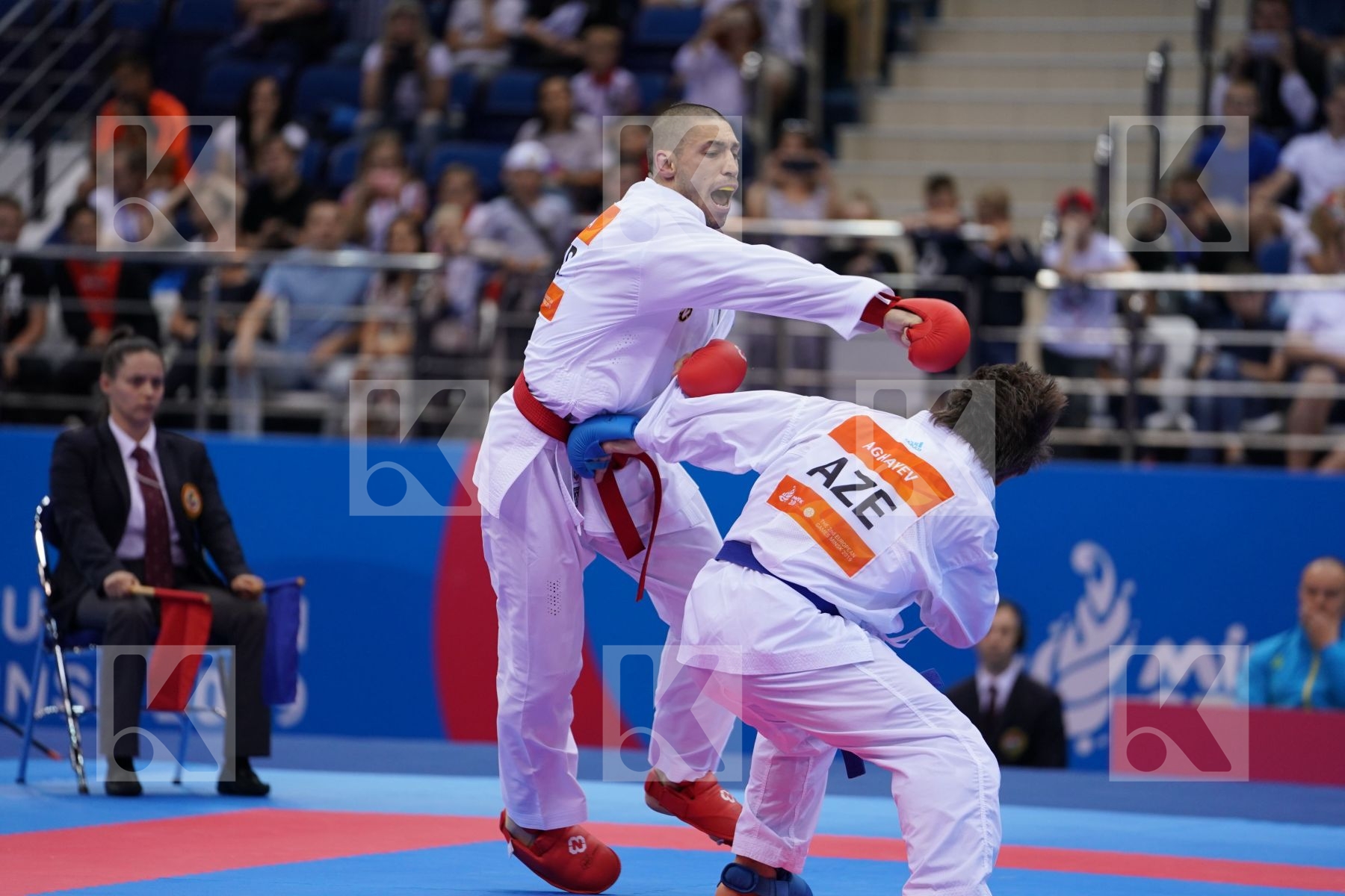 HORUNA STANISLAV (UKRAINE) Vs AGHAYEV RAFAEL (AZERBAIJAN) in Senior Kumite -75 Kg - Final Bout