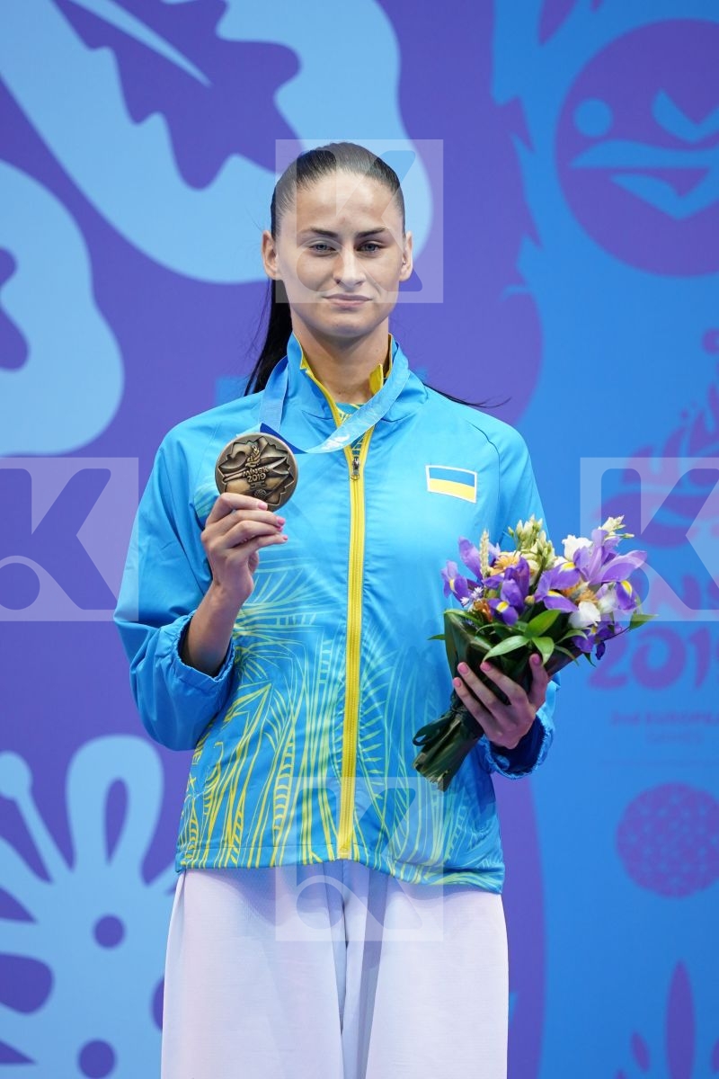 MELNYK HALYNA (UKRAINE) in Senior Kumite -68 Kg - podium ceremony
