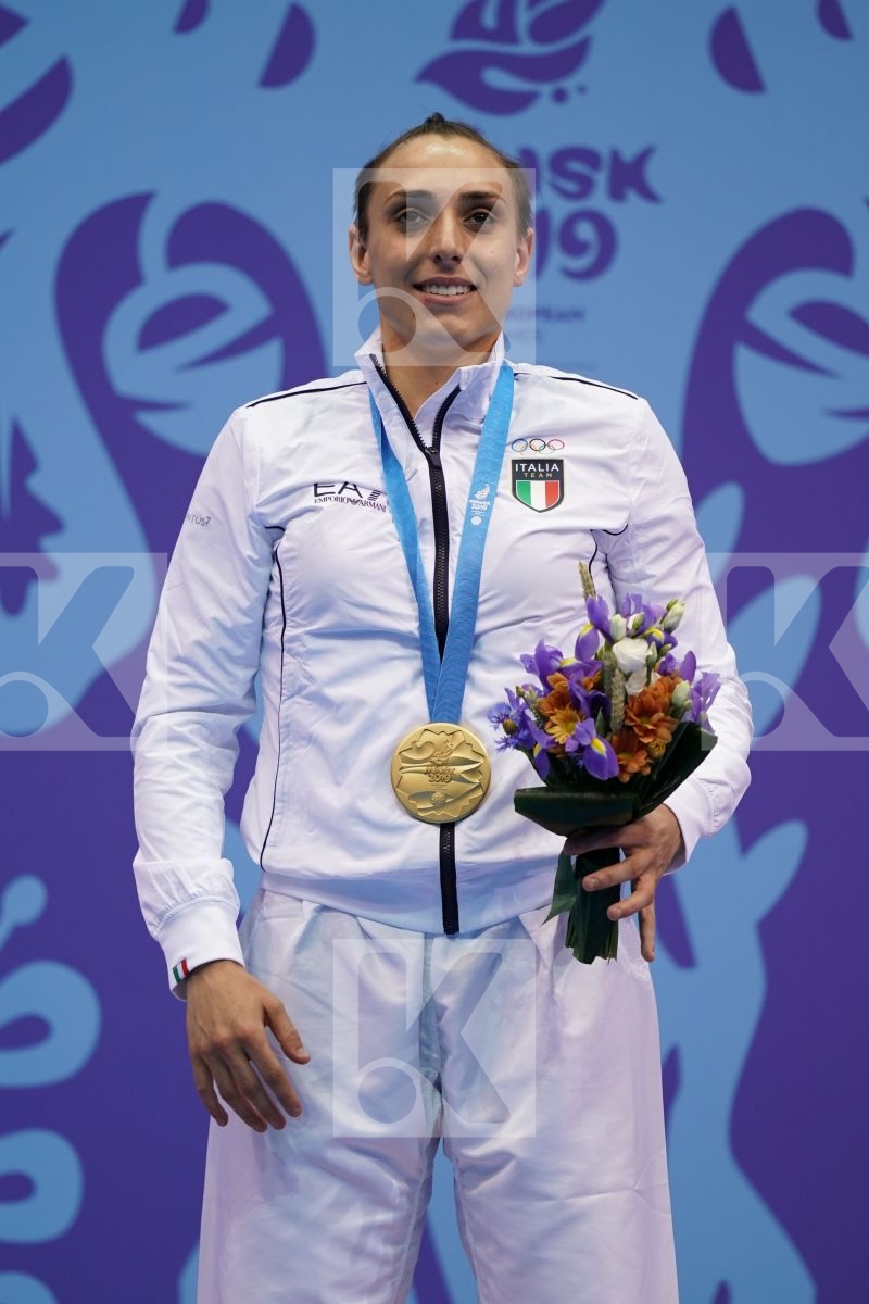 SEMERARO SILVIA (ITALY) in Senior Kumite -68 Kg - podium ceremony