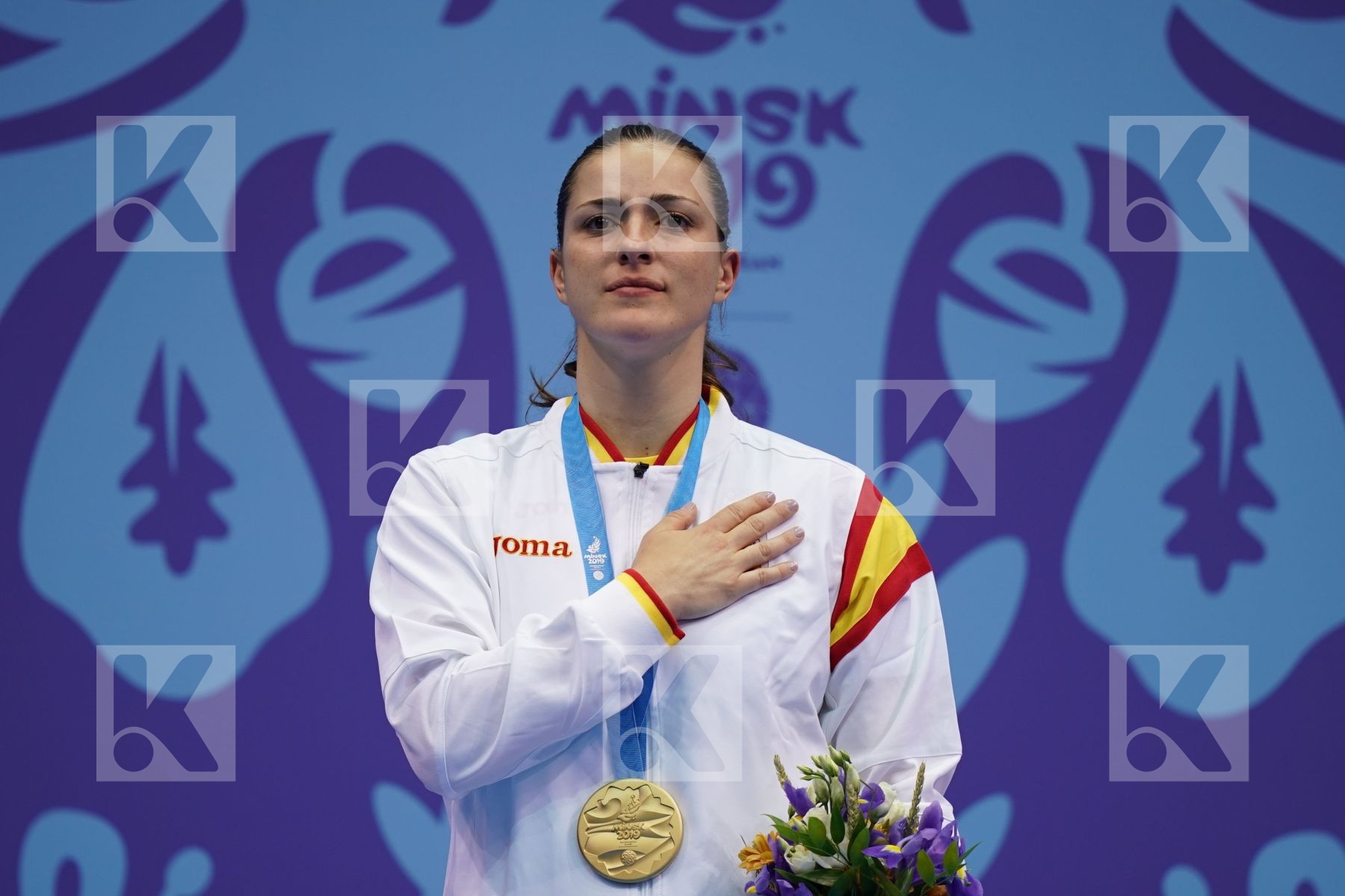 PALACIO GONZALEZ LAURA (SPAIN) in Senior Kumite 68+ Kg - podium ceremony