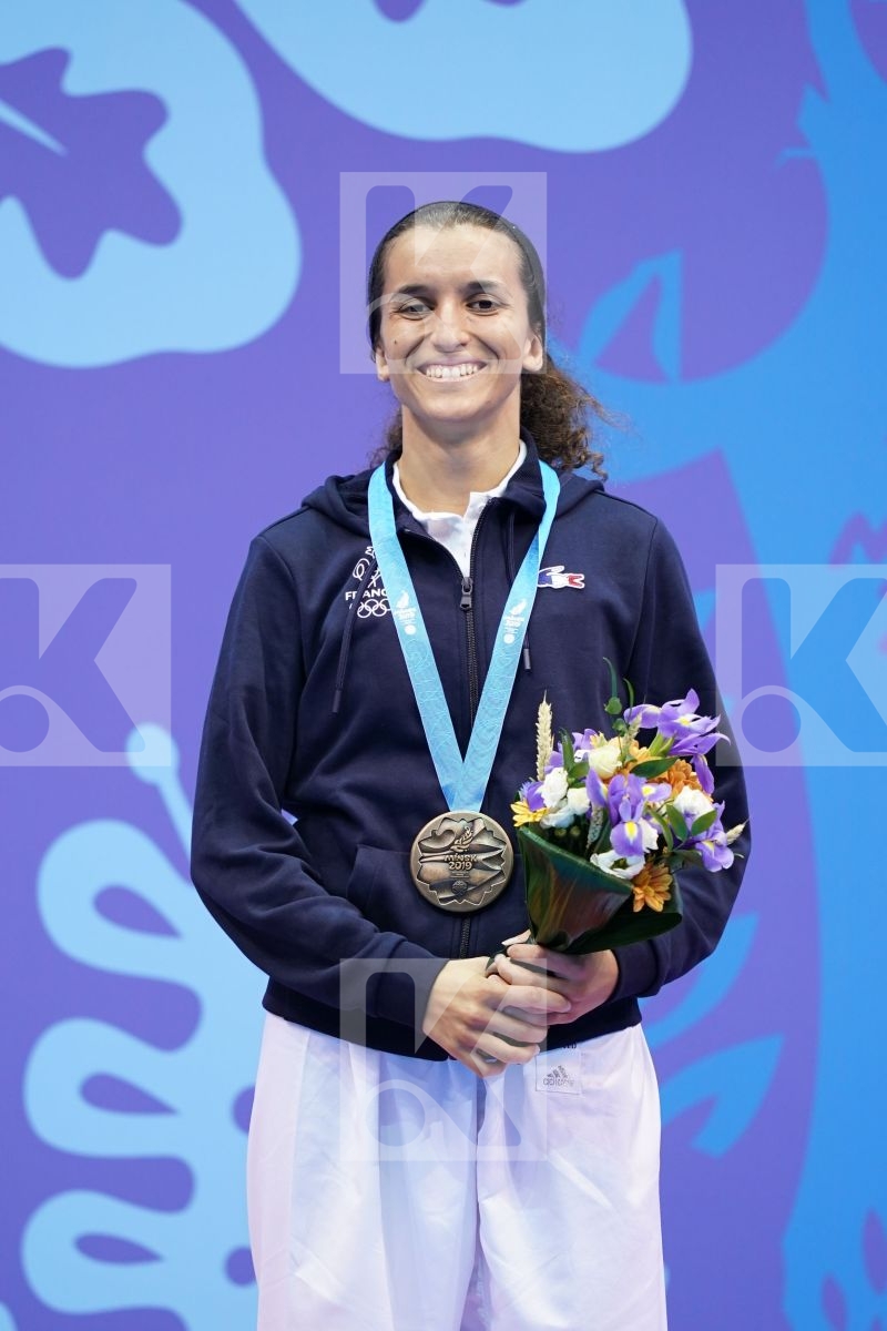 BOUDERBANE SOPHIA (FRANCE) in Senior Kumite -50 Kg - podium ceremony