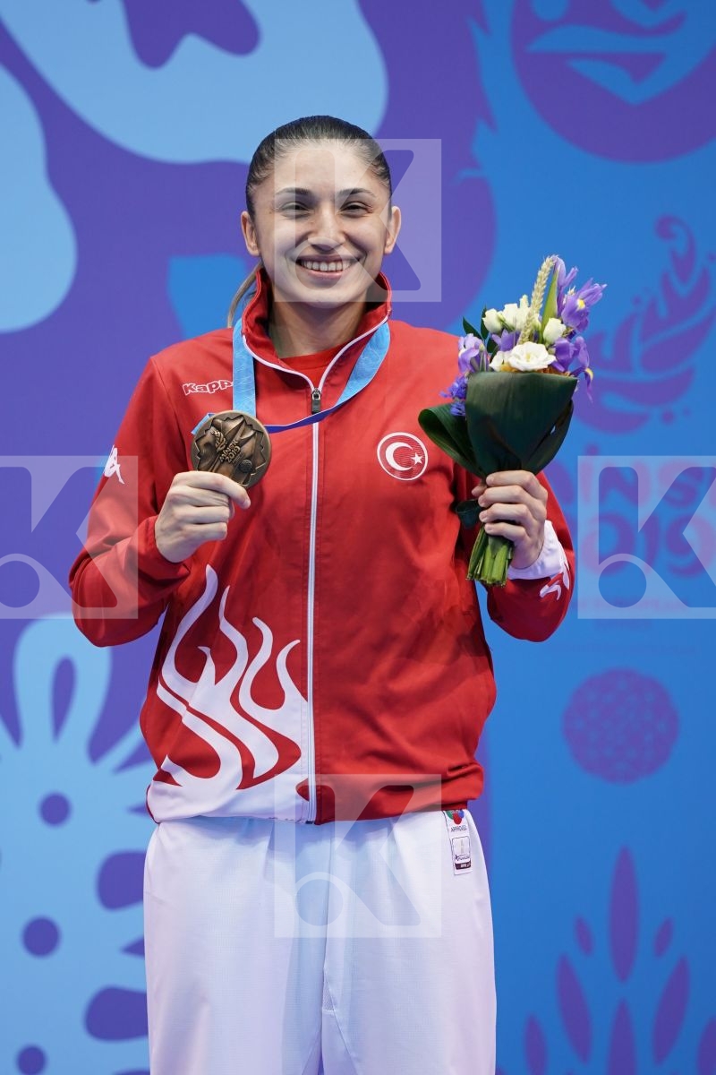 COBAN MERVE (TURKEY) in Senior Kumite -61 Kg - podium ceremony