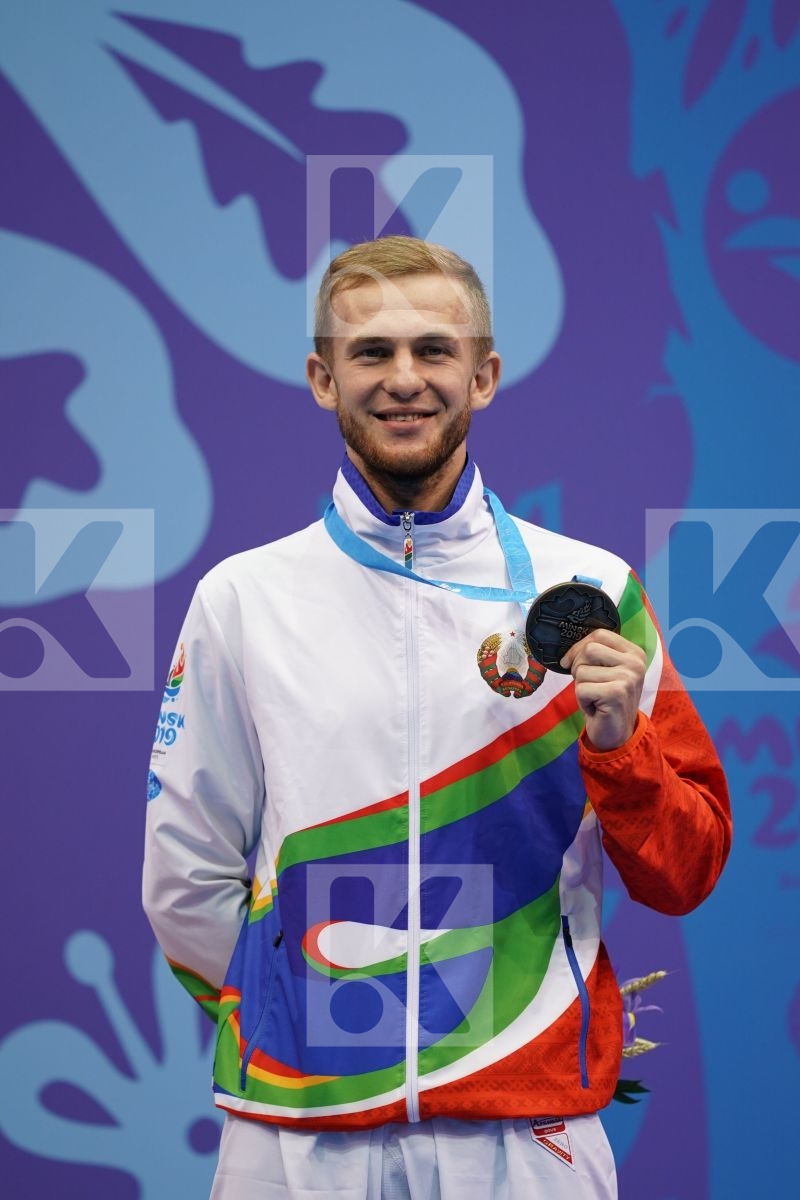 KRAUTSOU ARTSIOM (BELARUS) in Senior Kumite -67 Kg - podium ceremony