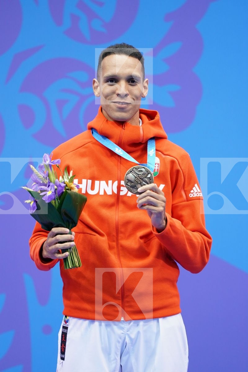 TADISSI YVES MARTIAL (HUNGARY) in Senior Kumite -67 Kg - podium ceremony