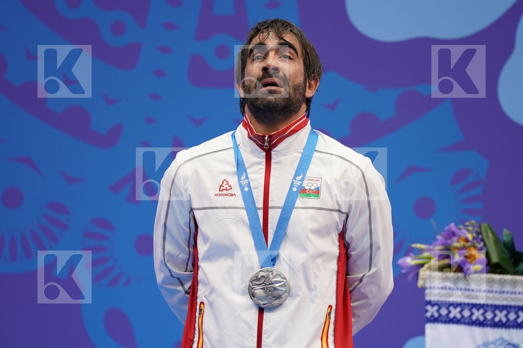 AGHAYEV RAFAEL (AZERBAIJAN) in Senior Kumite -75 Kg - podium ceremony