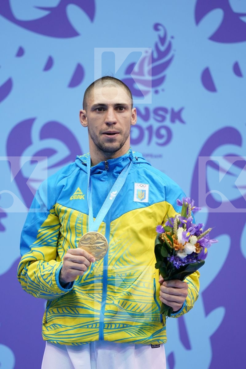 HORUNA STANISLAV (UKRAINE) in Senior Kumite -75 Kg - podium ceremony