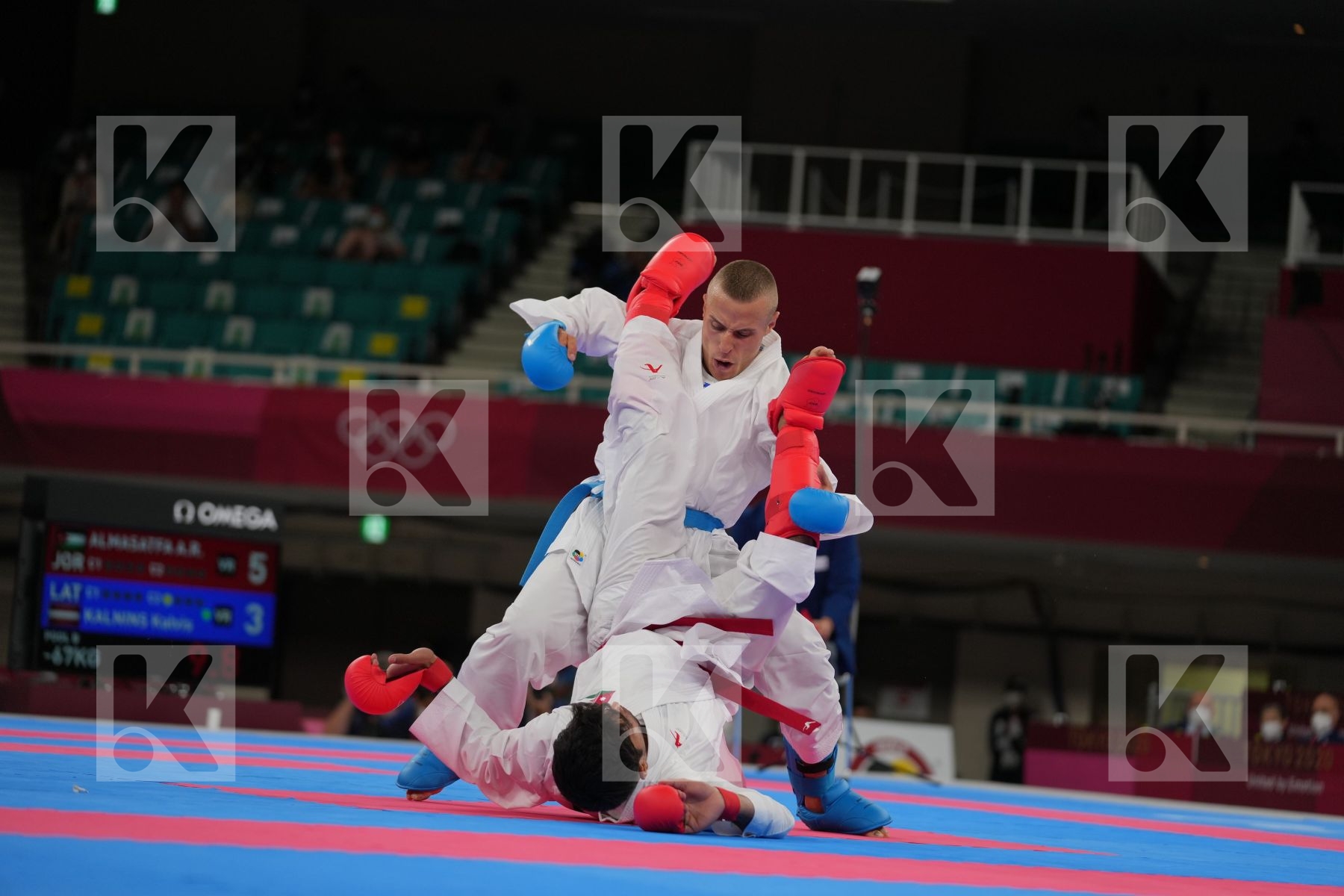 Almasatfa Abdel Rahman (Jordan) - Kumite Male -67kg, Kalnins Kalvis (Latvia) - Kumite Male -67kg in Senior Kumite -67 Kg - Round Robin bout