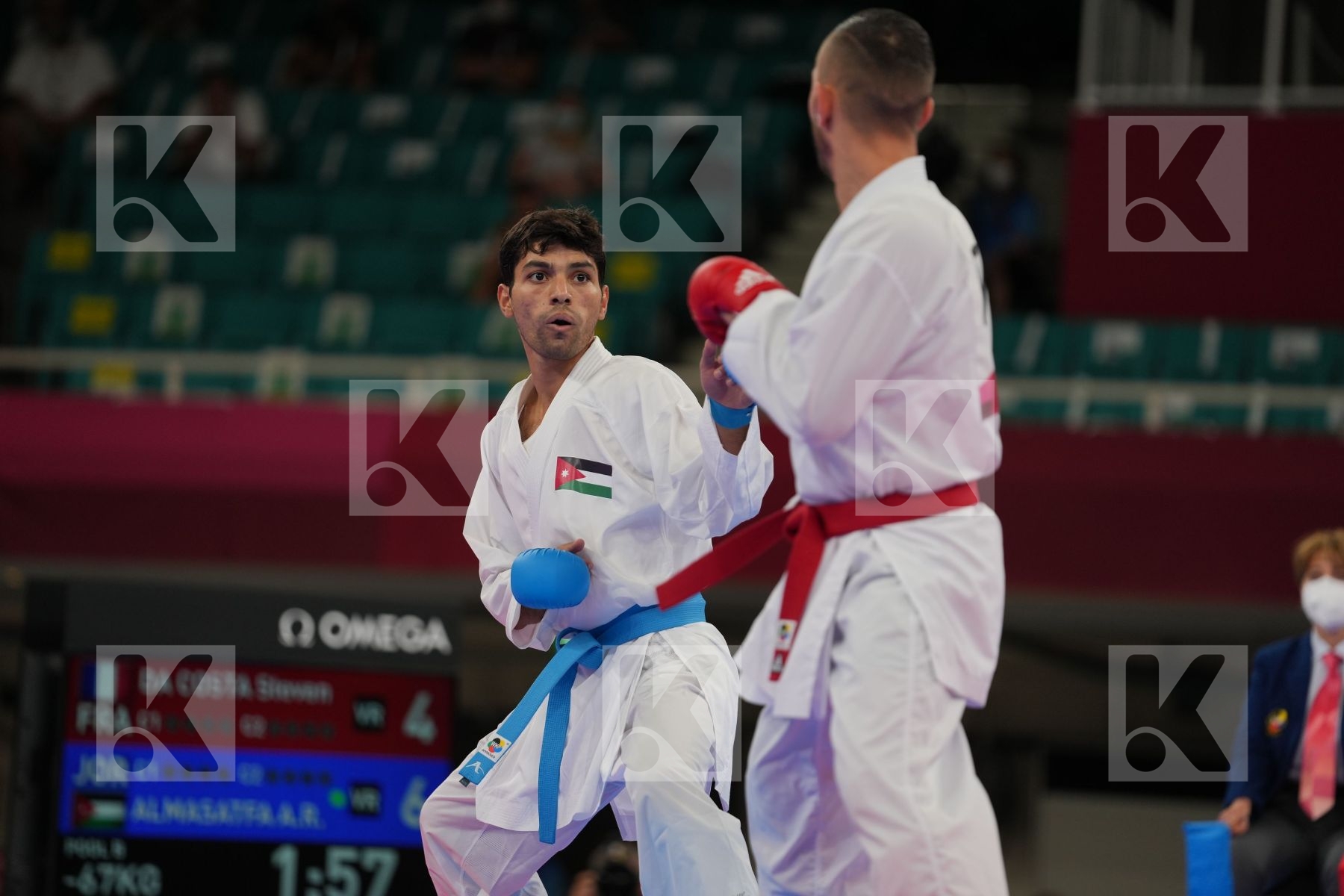 Da Costa Steven (France) - Kumite Male -67kg, Almasatfa Abdel Rahman (Jordan) - Kumite Male -67kg in Senior Kumite -67 Kg - Round Robin bout