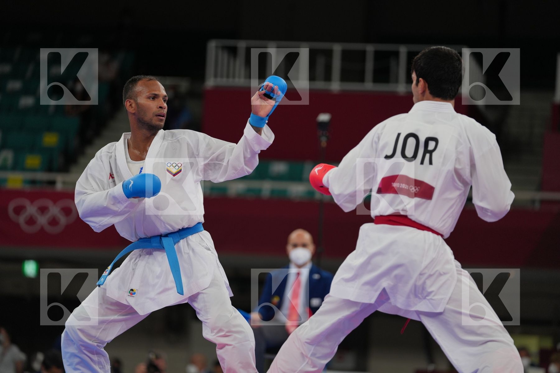 Almasatfa Abdel Rahman (Jordan) - Kumite Male -67kg, Madera Andres (Venezuela) - Kumite Male -67kg in Senior Kumite -67 Kg - Round Robin bout