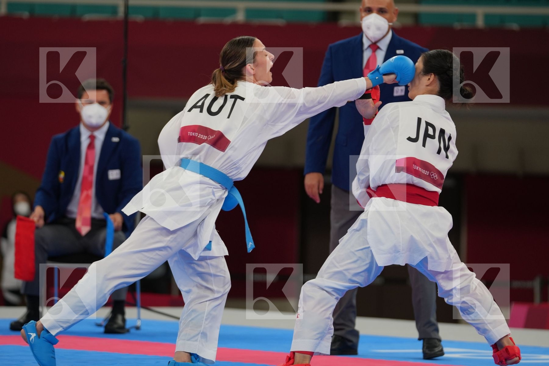 Miyahara Miho (Japan) - Kumite Female -55kg, Plank Bettina (Austria) - Kumite Female -55kg in Senior Kumite -55 Kg - Round Robin bout