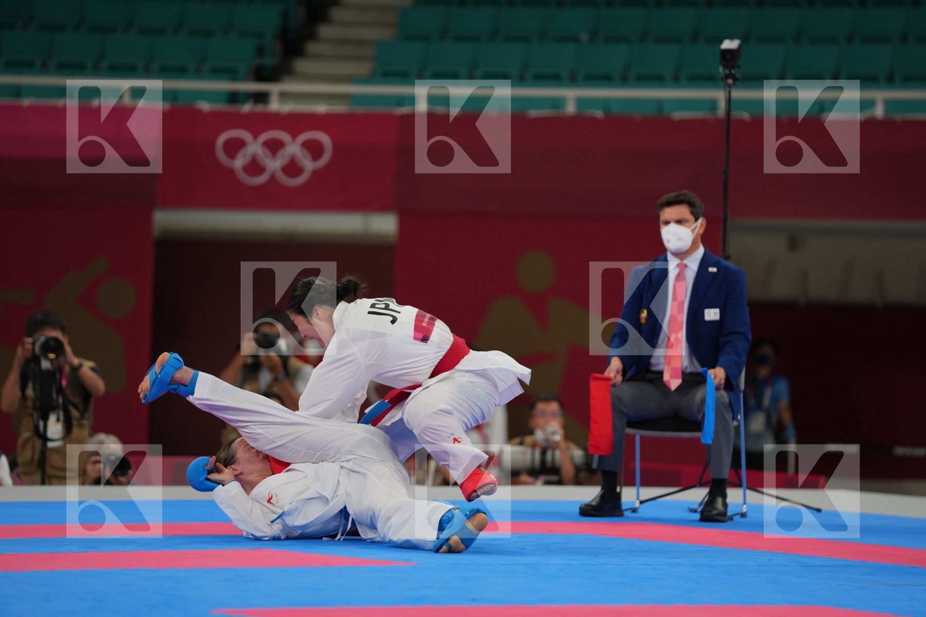 Miyahara Miho (Japan) - Kumite Female -55kg, Plank Bettina (Austria) - Kumite Female -55kg in Senior Kumite -55 Kg - Round Robin bout
