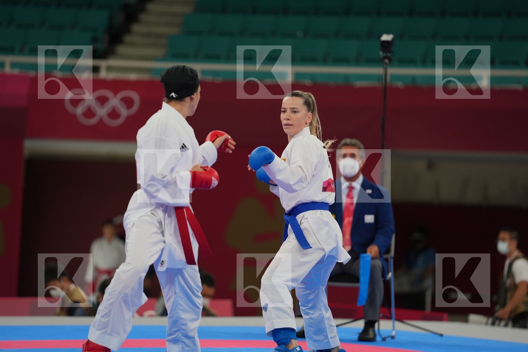 Bahmanyar Sara (Islamic Republic of Iran) - Kumite Female -55kg, Ozcelik Arapoglu Serap (Turkey) - Kumite Female -55kg in Senior Kumite -55 Kg - Round Robin bout