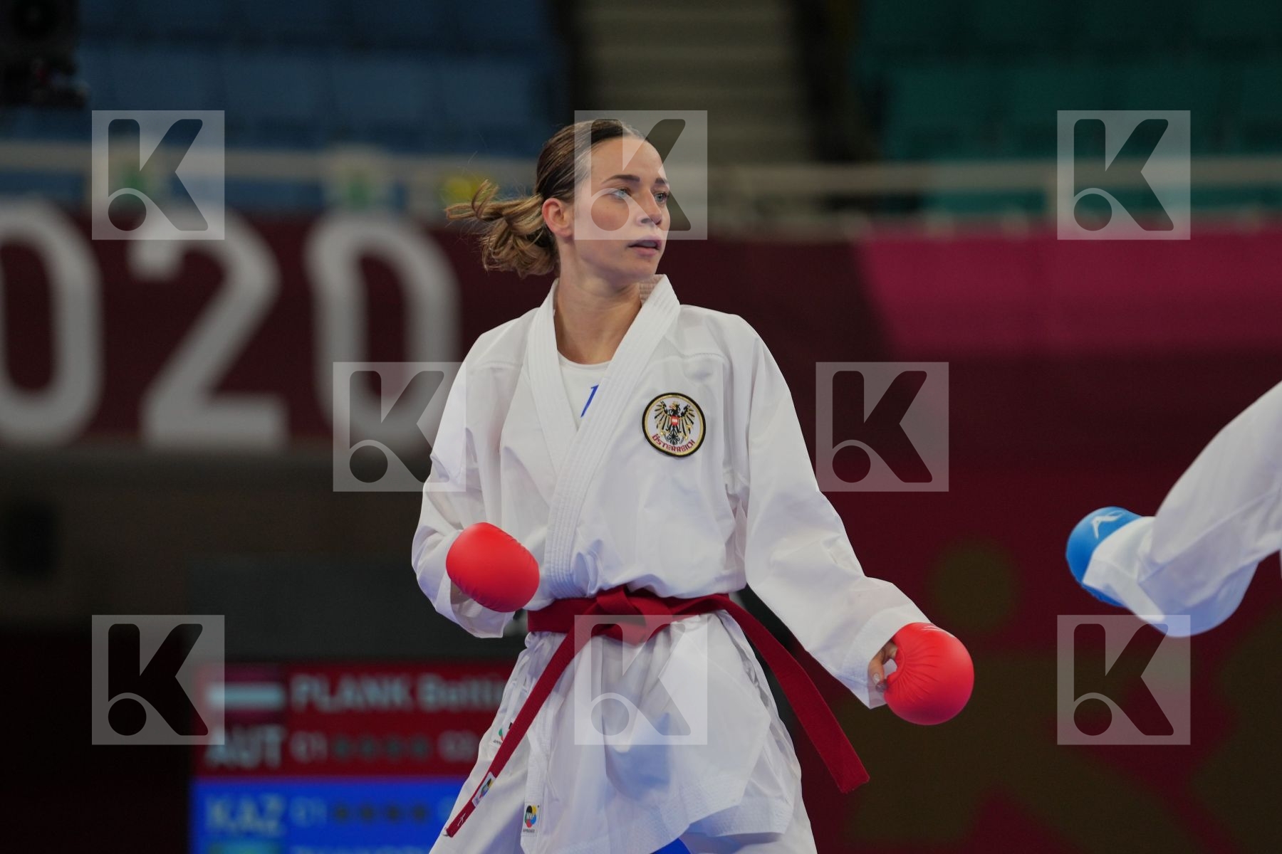 Plank Bettina (Austria) - Kumite Female -55kg, Zhangbyrbay Moldir (Kazakhstan) - Kumite Female -55kg in Senior Kumite -55 Kg - Round Robin bout
