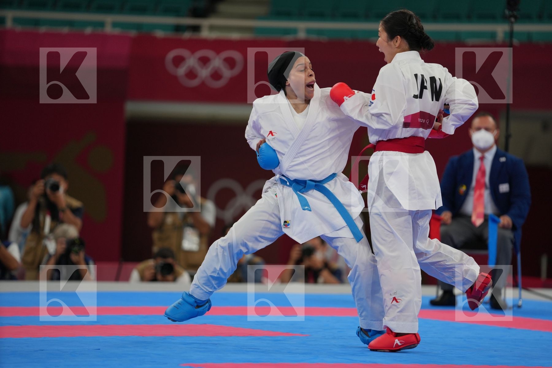 Miyahara Miho (Japan) - Kumite Female -55kg, Sayed Radwa (Egypt) - Kumite Female -55kg in Senior Kumite -55 Kg - Round Robin bout