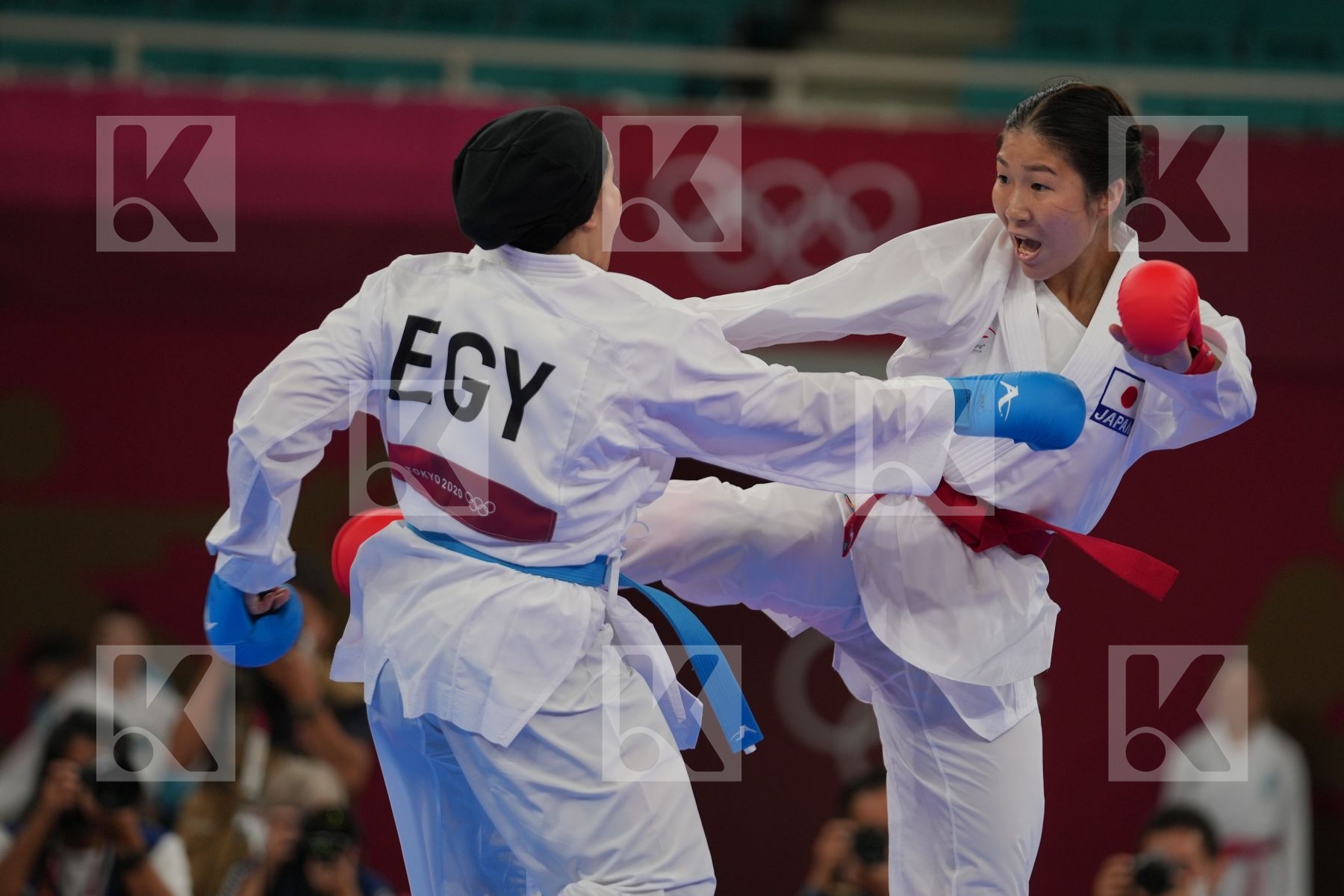 Miyahara Miho (Japan) - Kumite Female -55kg, Sayed Radwa (Egypt) - Kumite Female -55kg in Senior Kumite -55 Kg - Round Robin bout