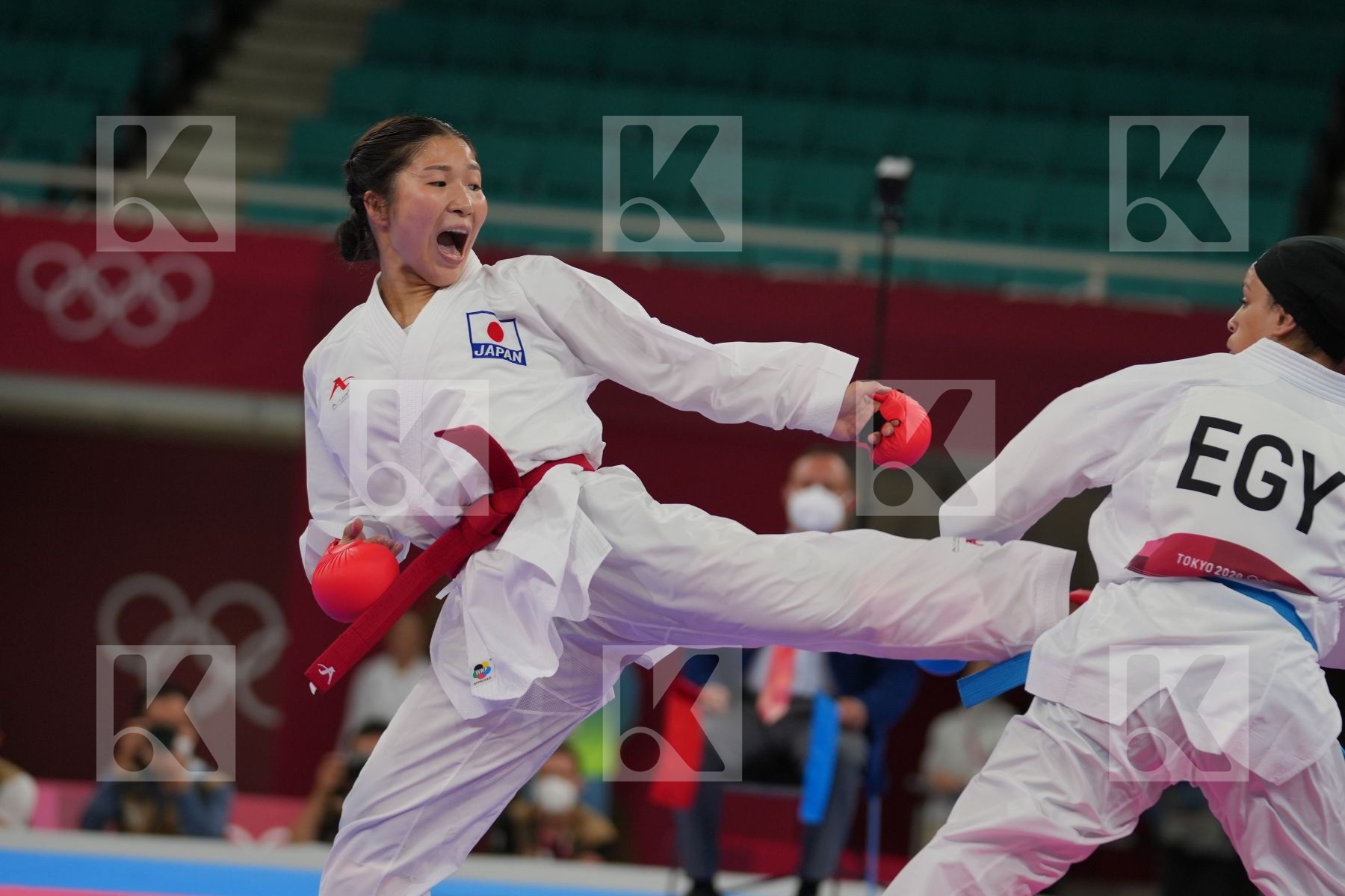 Miyahara Miho (Japan) - Kumite Female -55kg, Sayed Radwa (Egypt) - Kumite Female -55kg in Senior Kumite -55 Kg - Round Robin bout