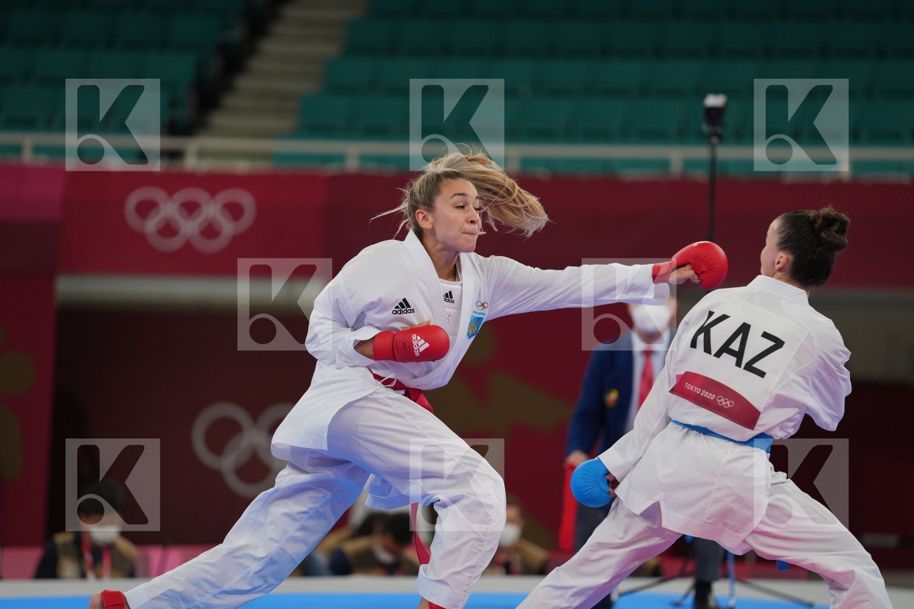 Terliuga Anzhelika (Ukraine) - Kumite Female -55kg, Zhangbyrbay Moldir (Kazakhstan) - Kumite Female -55kg in Senior Kumite -55 Kg - Round Robin bout