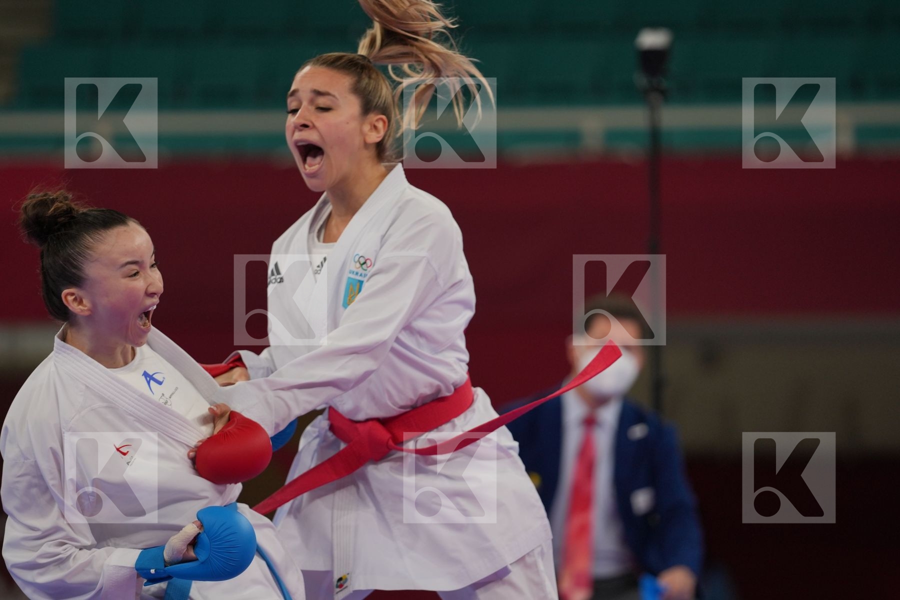Terliuga Anzhelika (Ukraine) - Kumite Female -55kg, Zhangbyrbay Moldir (Kazakhstan) - Kumite Female -55kg in Senior Kumite -55 Kg - Round Robin bout
