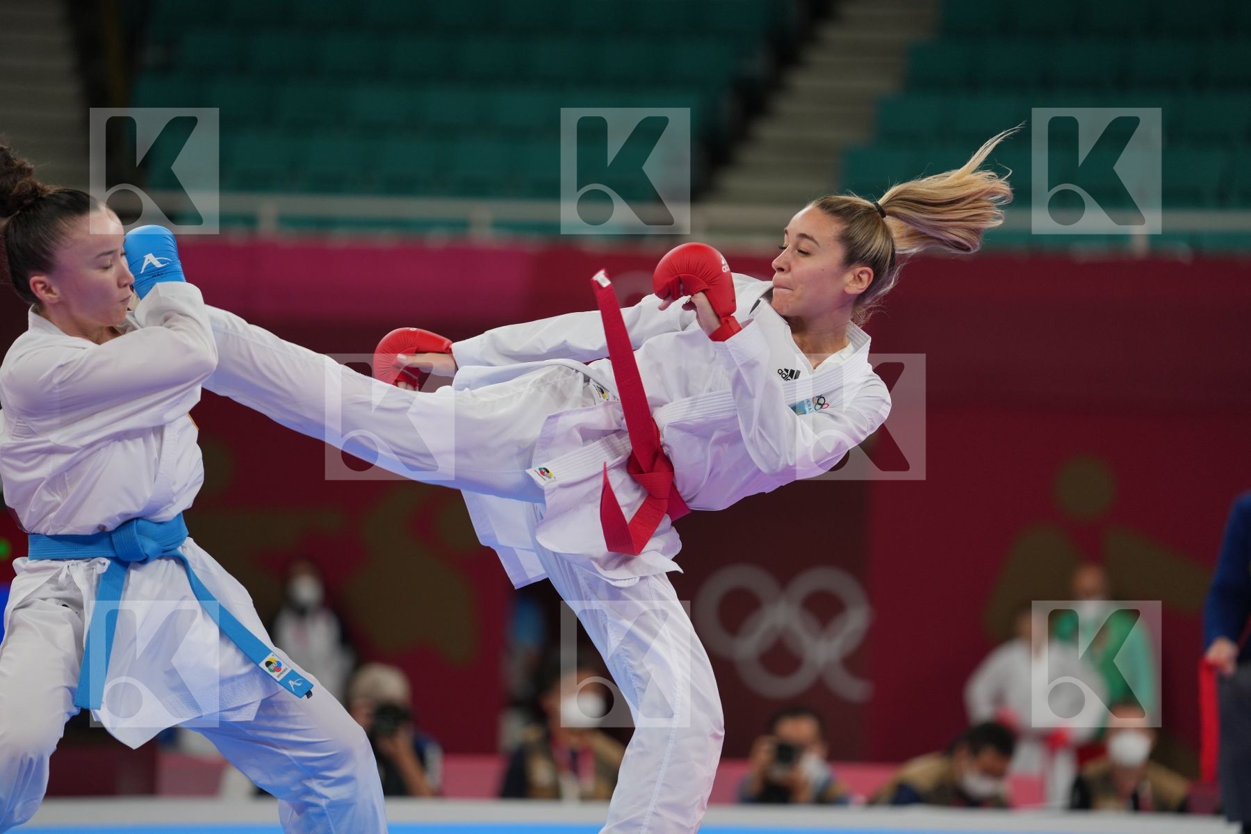 Terliuga Anzhelika (Ukraine) - Kumite Female -55kg, Zhangbyrbay Moldir (Kazakhstan) - Kumite Female -55kg in Senior Kumite -55 Kg - Round Robin bout