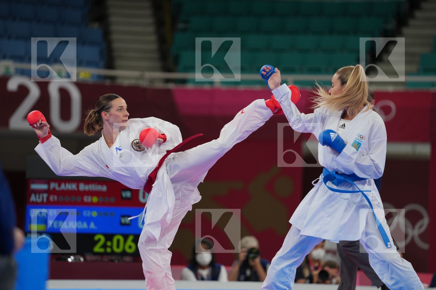Plank Bettina (Austria) - Kumite Female -55kg, Terliuga Anzhelika (Ukraine) - Kumite Female -55kg in Senior Kumite -55 Kg - Round Robin bout
