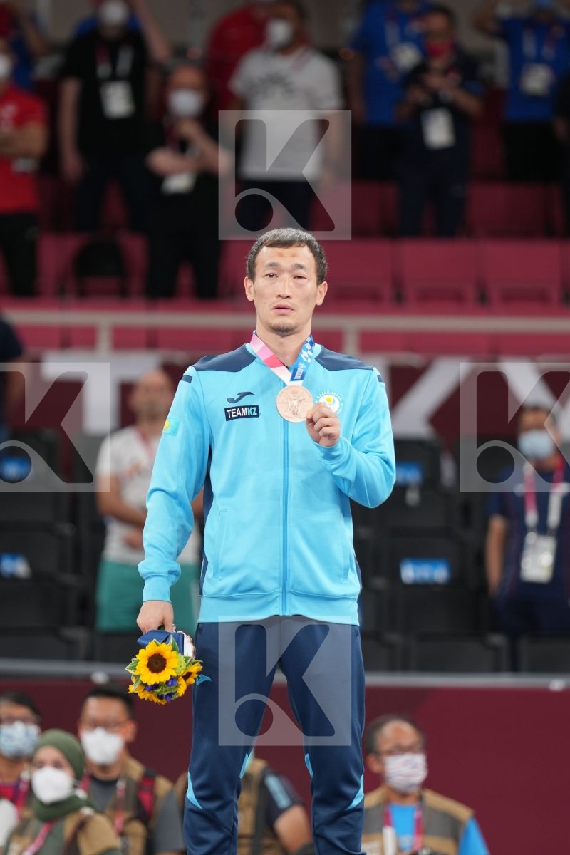 Assadilov Darkhan (Kazakhstan) - Kumite Male -67kg in Senior Kumite -67 Kg - podium ceremony