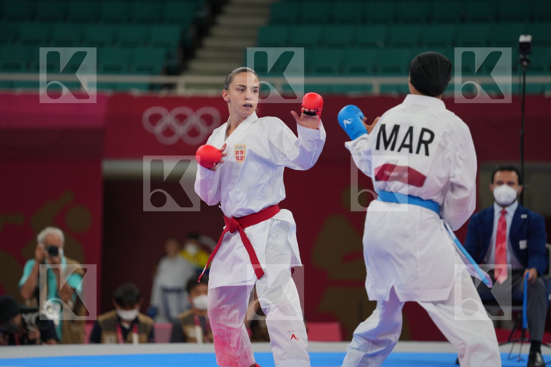 Prekovic Jovana (Serbia) - Kumite Female -61kg, Sadini Btissam (Morocco) - Kumite Female -61kg in Senior Kumite -61 Kg - Round Robin bout