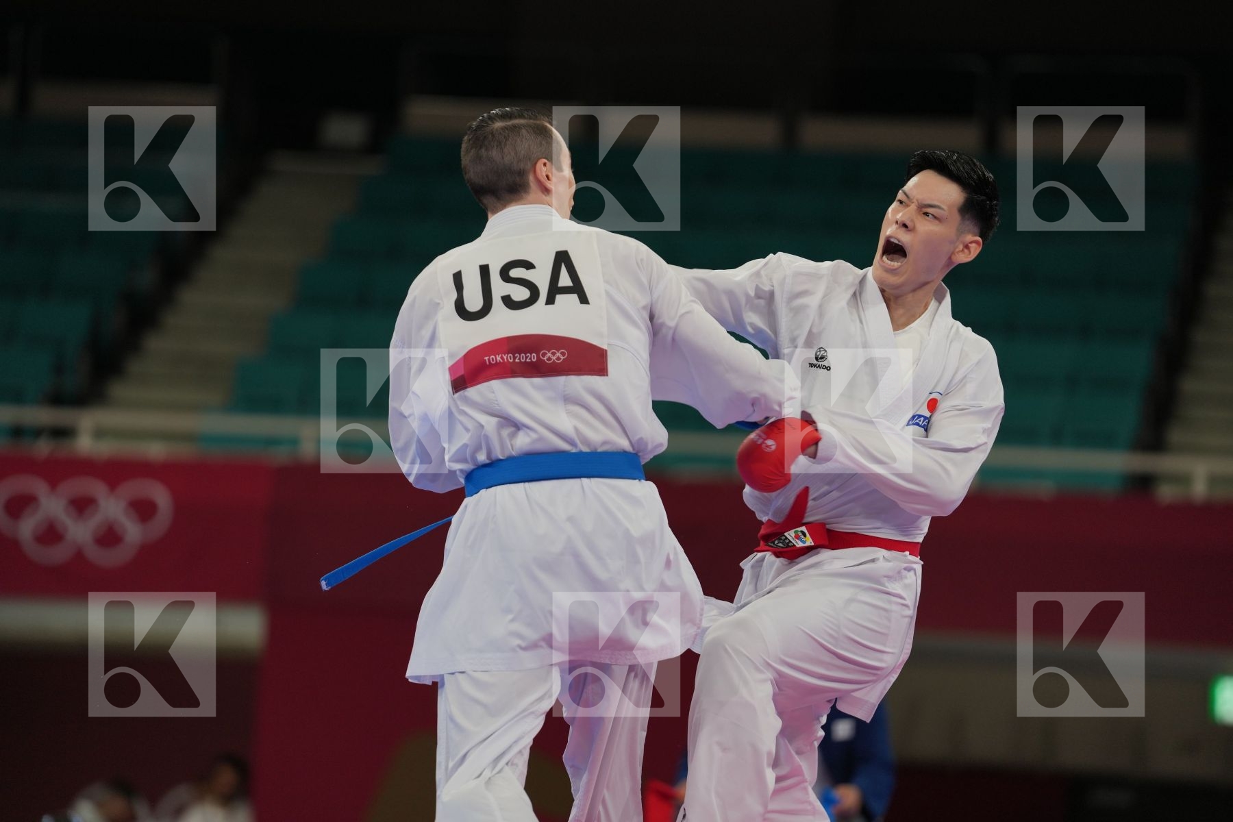 Nishimura Ken (Japan) - Kumite Male -75kg, Scott Thomas (United States of America) - Kumite Male -75kg in Senior Kumite -75 Kg - Round Robin bout