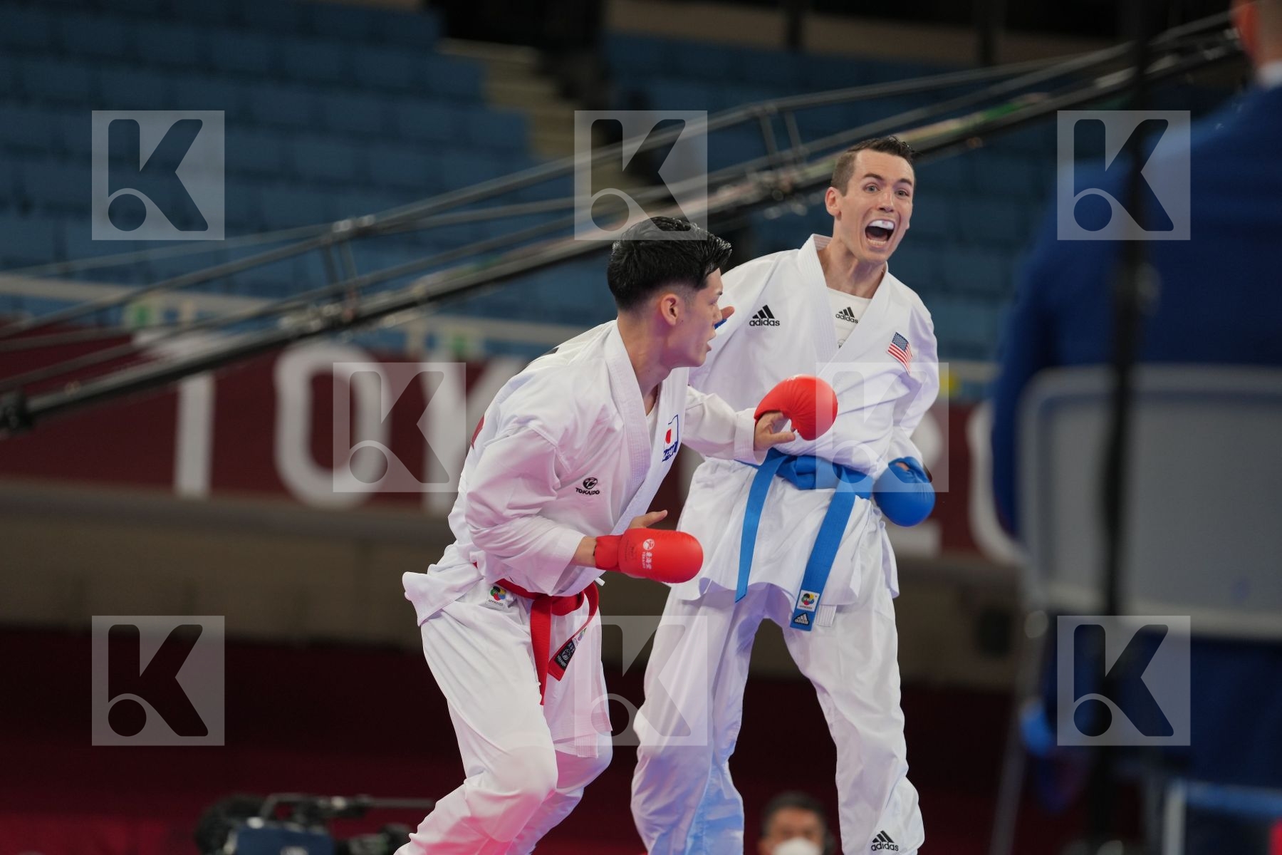 Nishimura Ken (Japan) - Kumite Male -75kg, Scott Thomas (United States of America) - Kumite Male -75kg in Senior Kumite -75 Kg - Round Robin bout