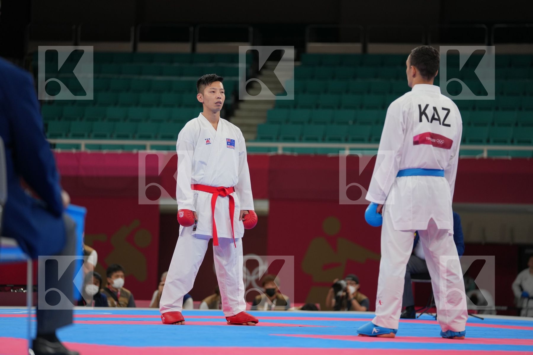 Yahiro Tsuneari (Australia) - Kumite Male -75kg, Azhikanov Nurkanat (Kazakhstan) - Kumite Male -75kg in Senior Kumite -75 Kg - Round Robin bout