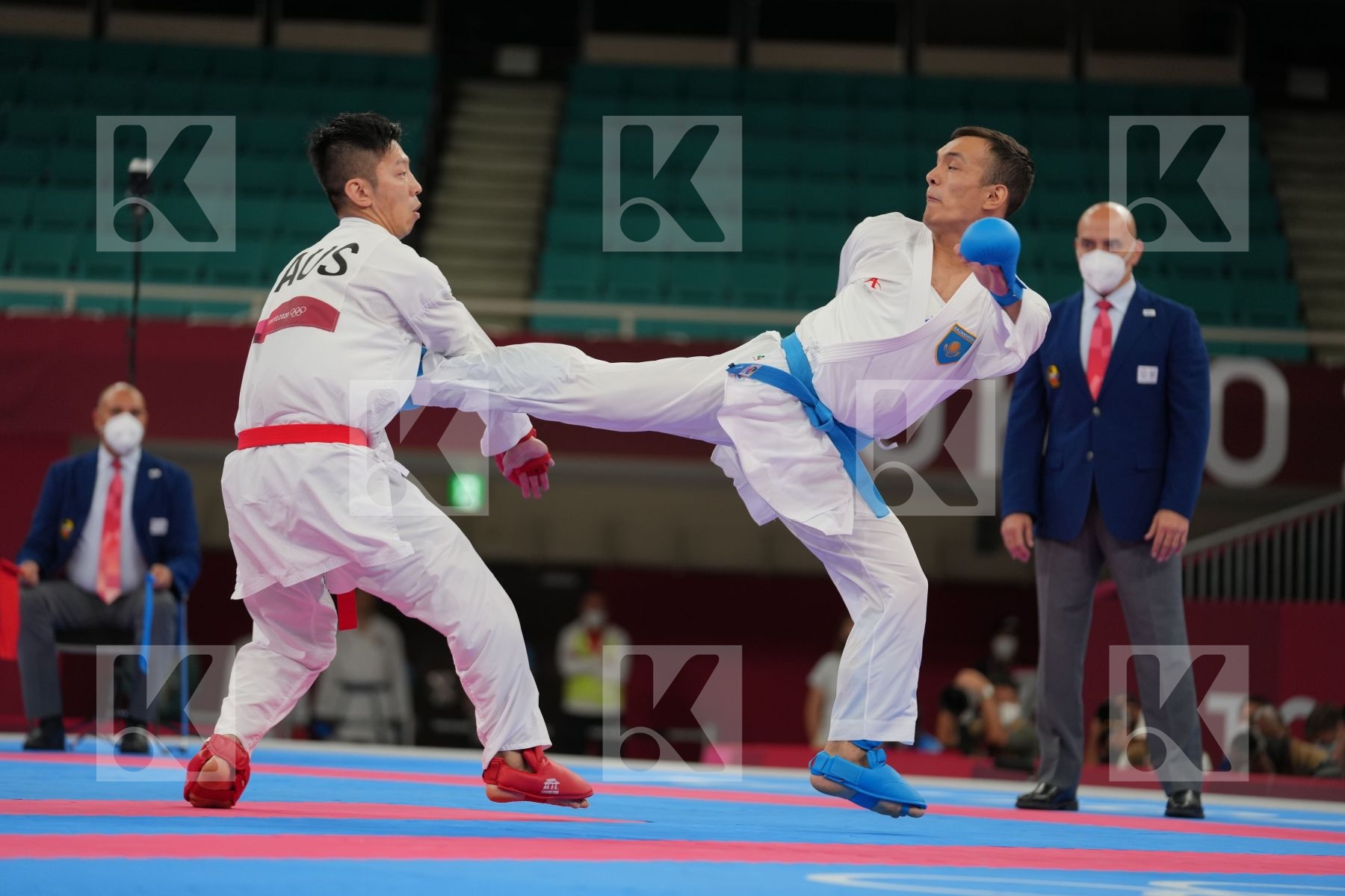 Yahiro Tsuneari (Australia) - Kumite Male -75kg, Azhikanov Nurkanat (Kazakhstan) - Kumite Male -75kg in Senior Kumite -75 Kg - Round Robin bout