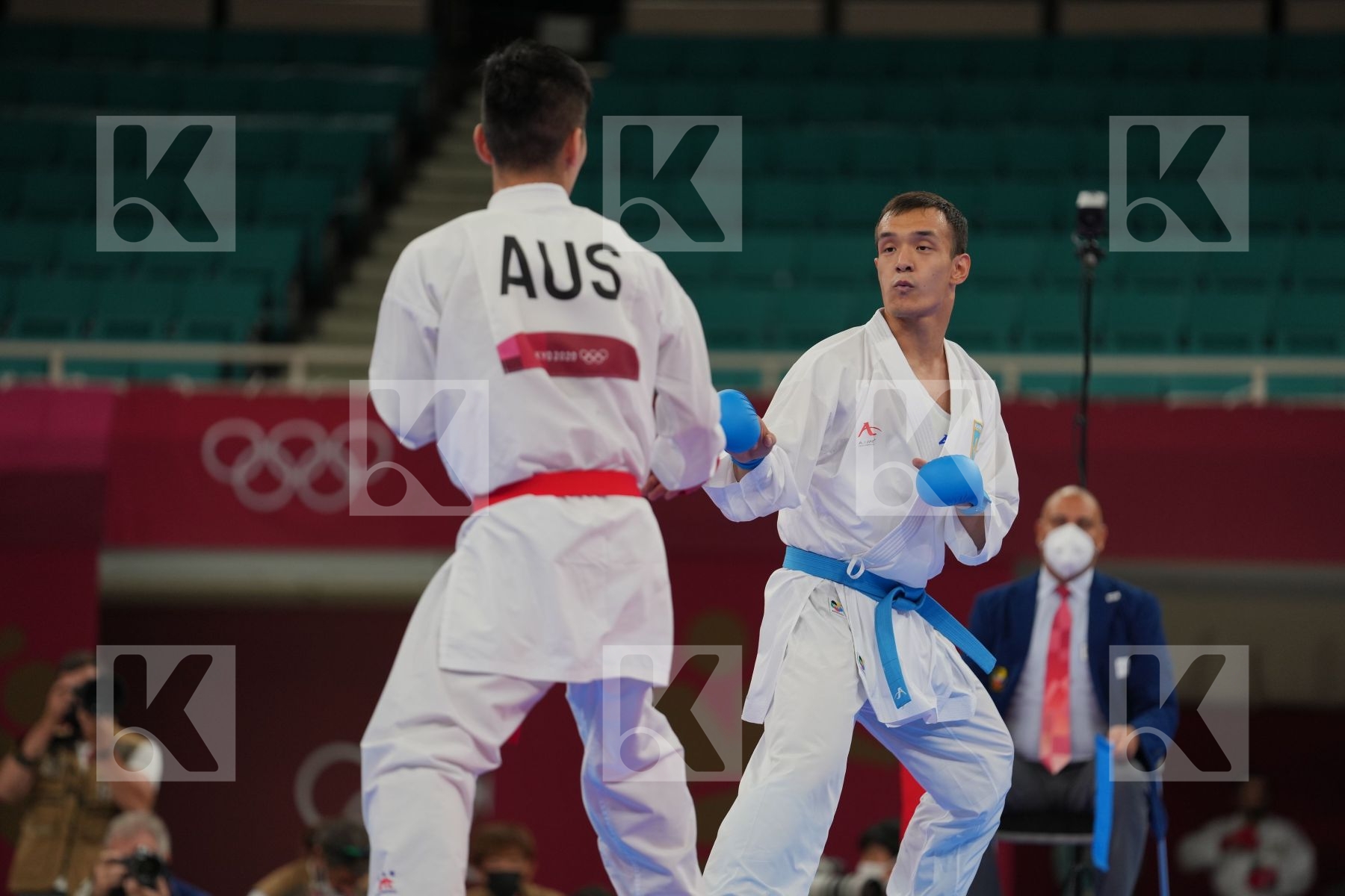 Yahiro Tsuneari (Australia) - Kumite Male -75kg, Azhikanov Nurkanat (Kazakhstan) - Kumite Male -75kg in Senior Kumite -75 Kg - Round Robin bout