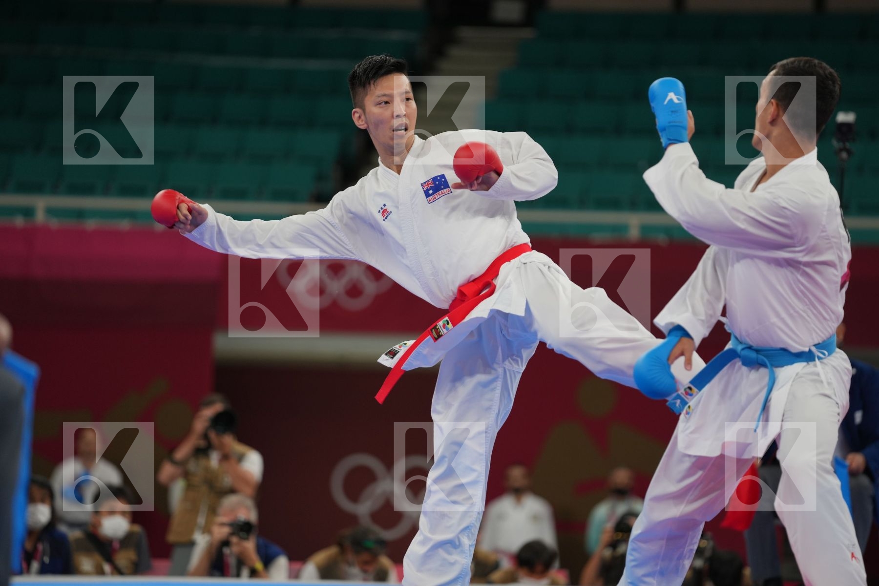 Yahiro Tsuneari (Australia) - Kumite Male -75kg, Azhikanov Nurkanat (Kazakhstan) - Kumite Male -75kg in Senior Kumite -75 Kg - Round Robin bout