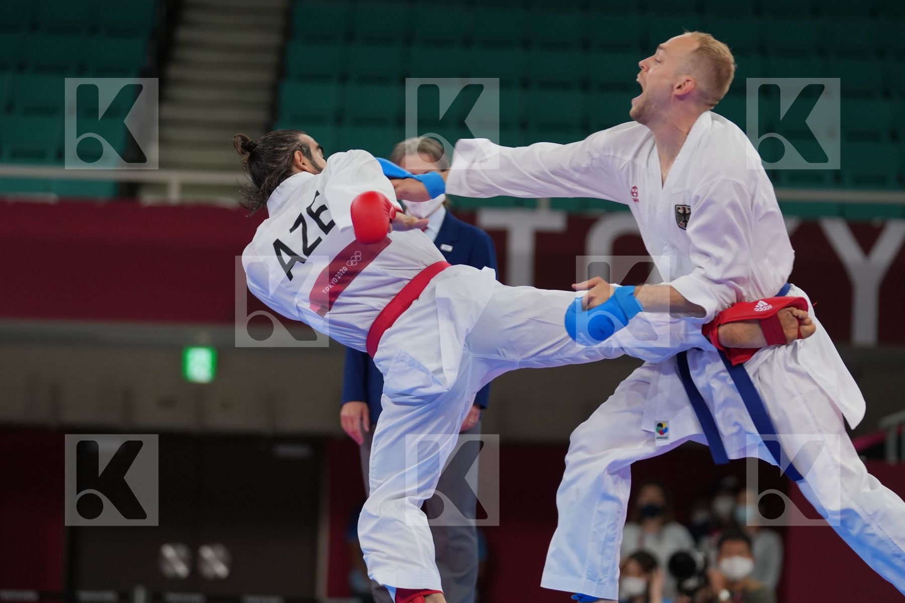 Aghayev Rafael (Azerbaijan) - Kumite Male -75kg, Bitsch Noah (Germany) - Kumite Male -75kg in Senior Kumite -75 Kg - Round Robin bout