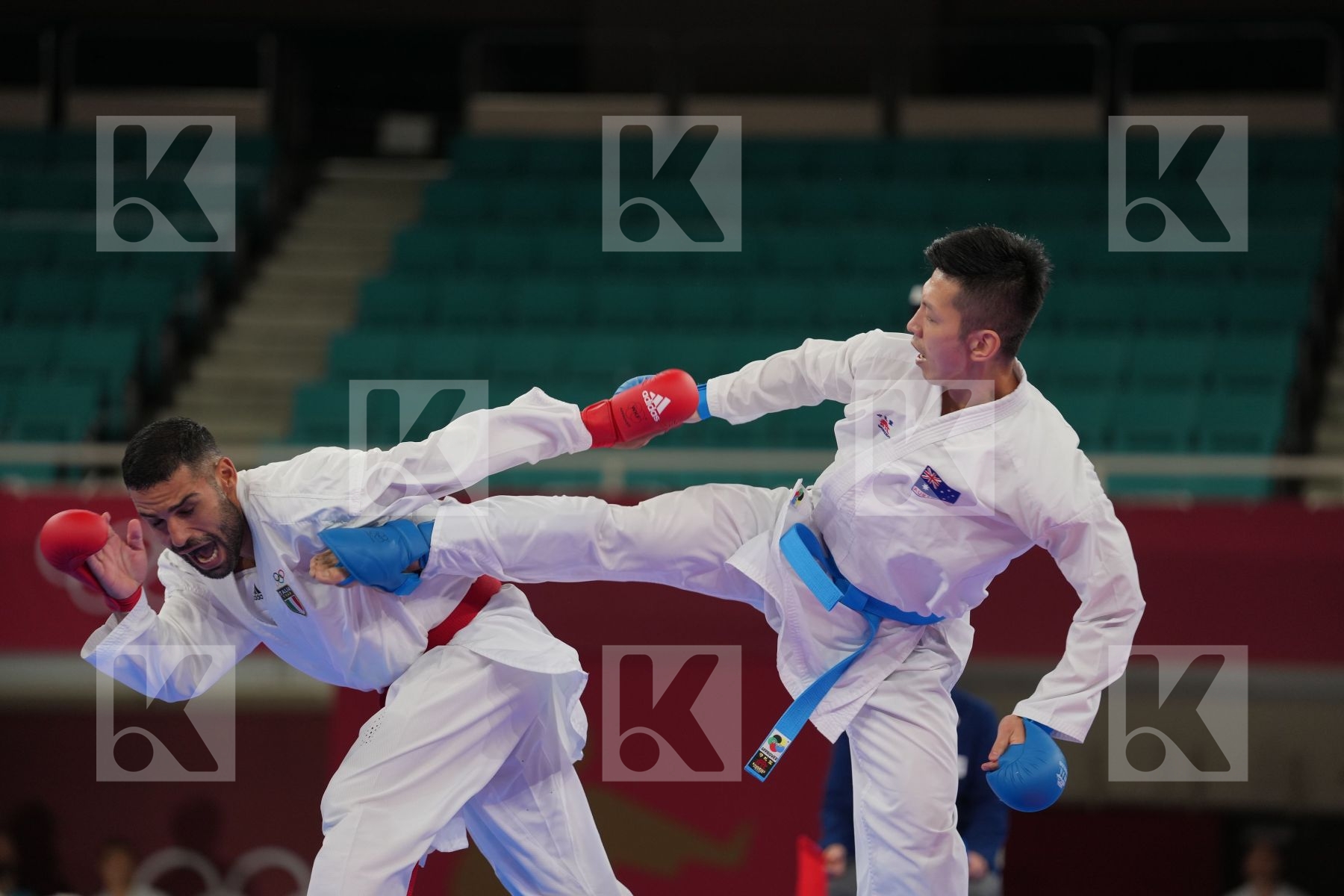 Busa Luigi (Italy) - Kumite Male -75kg, Yahiro Tsuneari (Australia) - Kumite Male -75kg in Senior Kumite -75 Kg - Round Robin bout