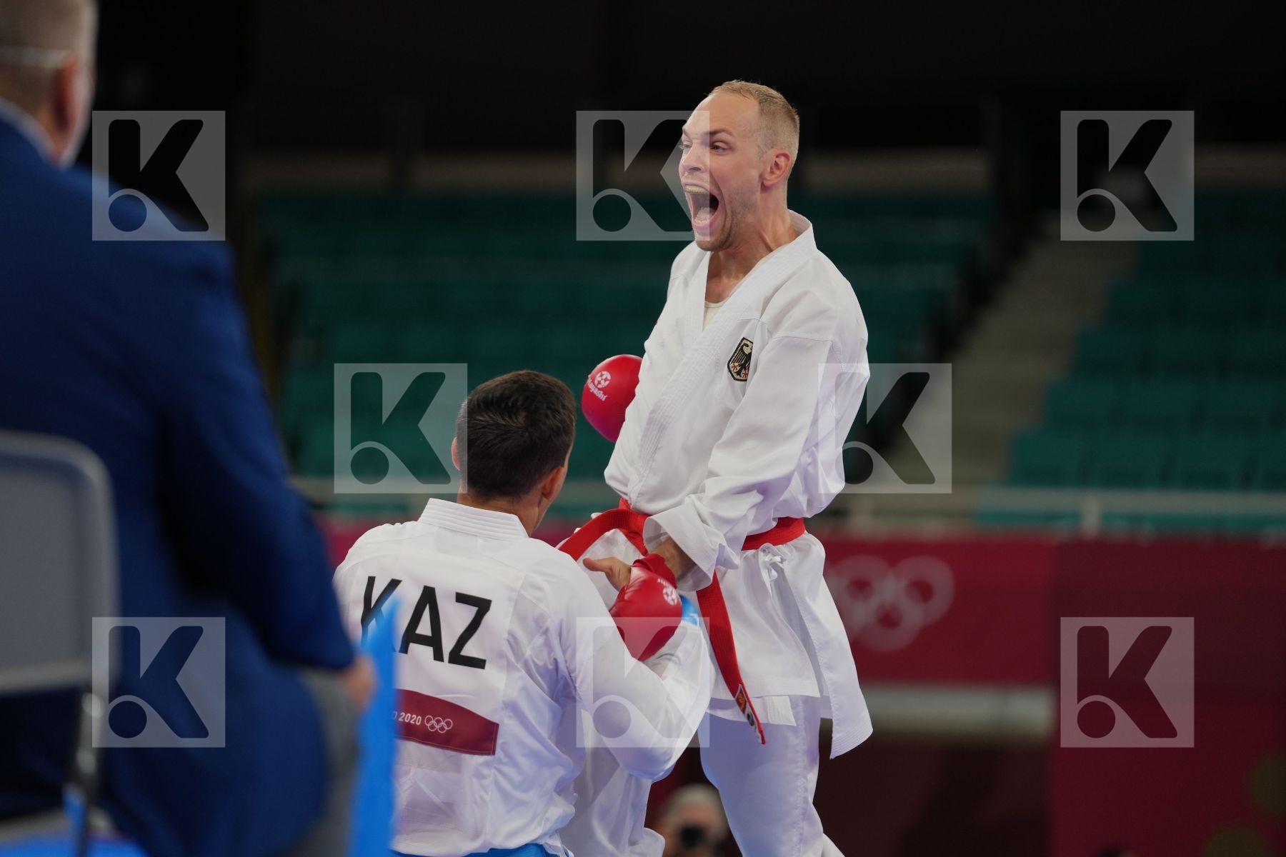 Bitsch Noah (Germany) - Kumite Male -75kg, Azhikanov Nurkanat (Kazakhstan) - Kumite Male -75kg in Senior Kumite -75 Kg - Round Robin bout