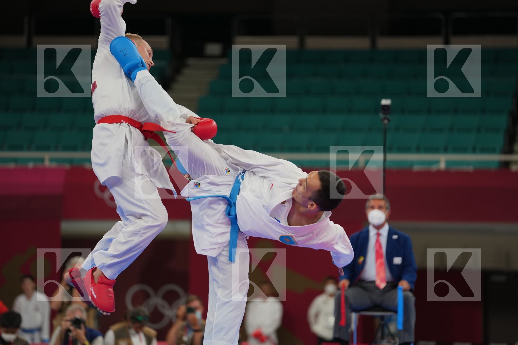 Bitsch Noah (Germany) - Kumite Male -75kg, Azhikanov Nurkanat (Kazakhstan) - Kumite Male -75kg in Senior Kumite -75 Kg - Round Robin bout
